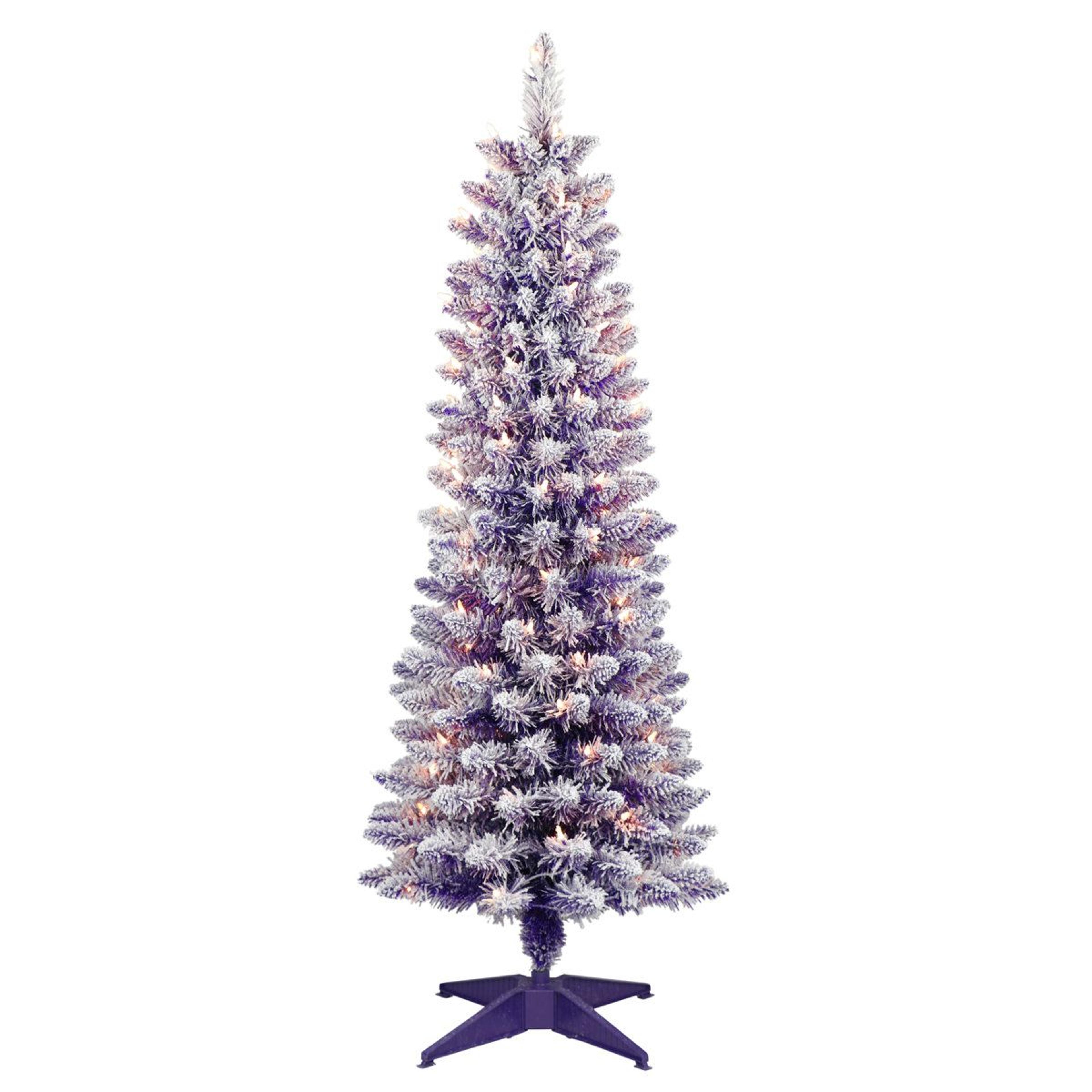 4.5 ft pre-lit artificial christmas tree with 100 warm white lights and flocked branches