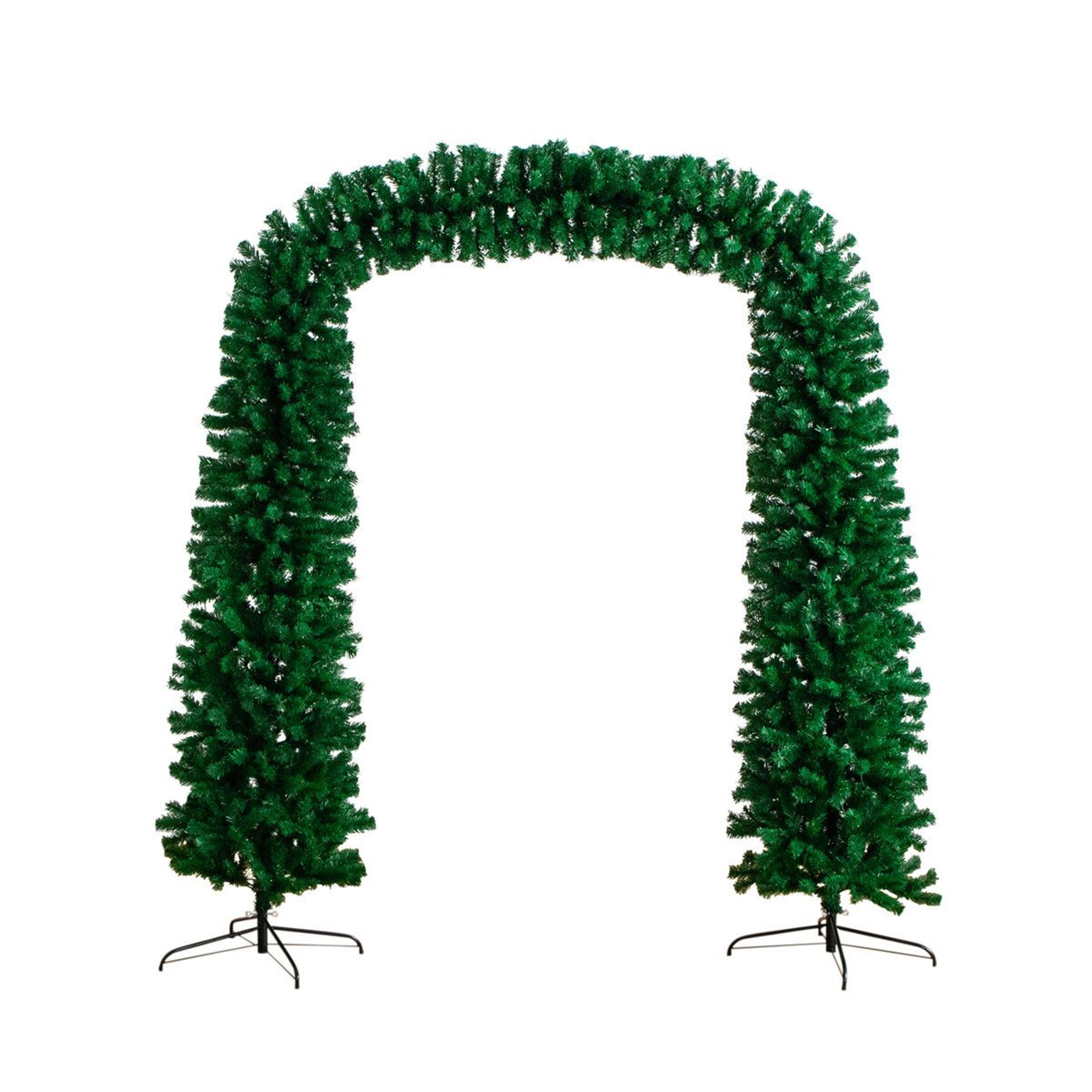 8 ft pre-lit artificial christmas pine archway with 650 warm white led lights