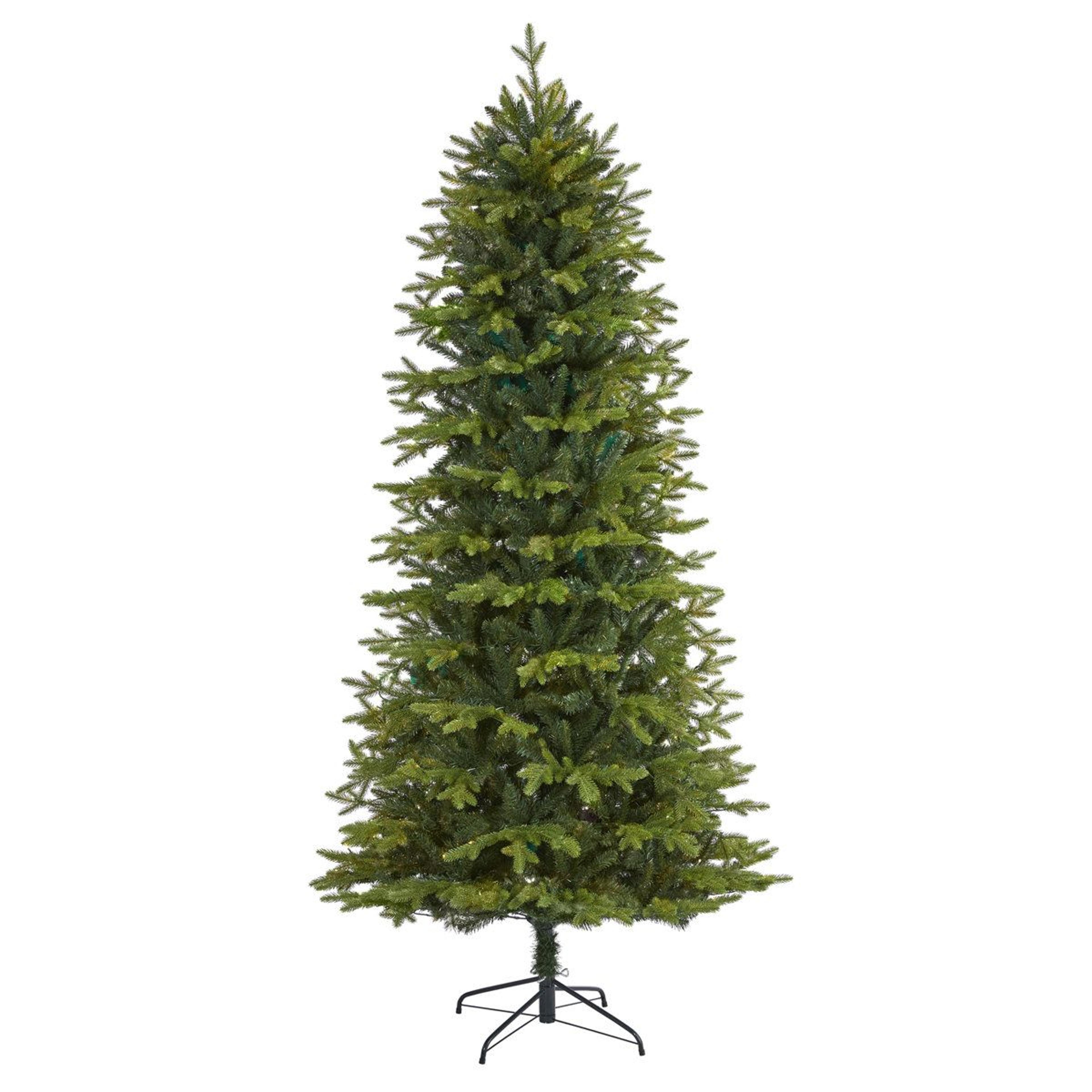 8 ft artificial christmas tree with hinged branches and easy 60-second setup
