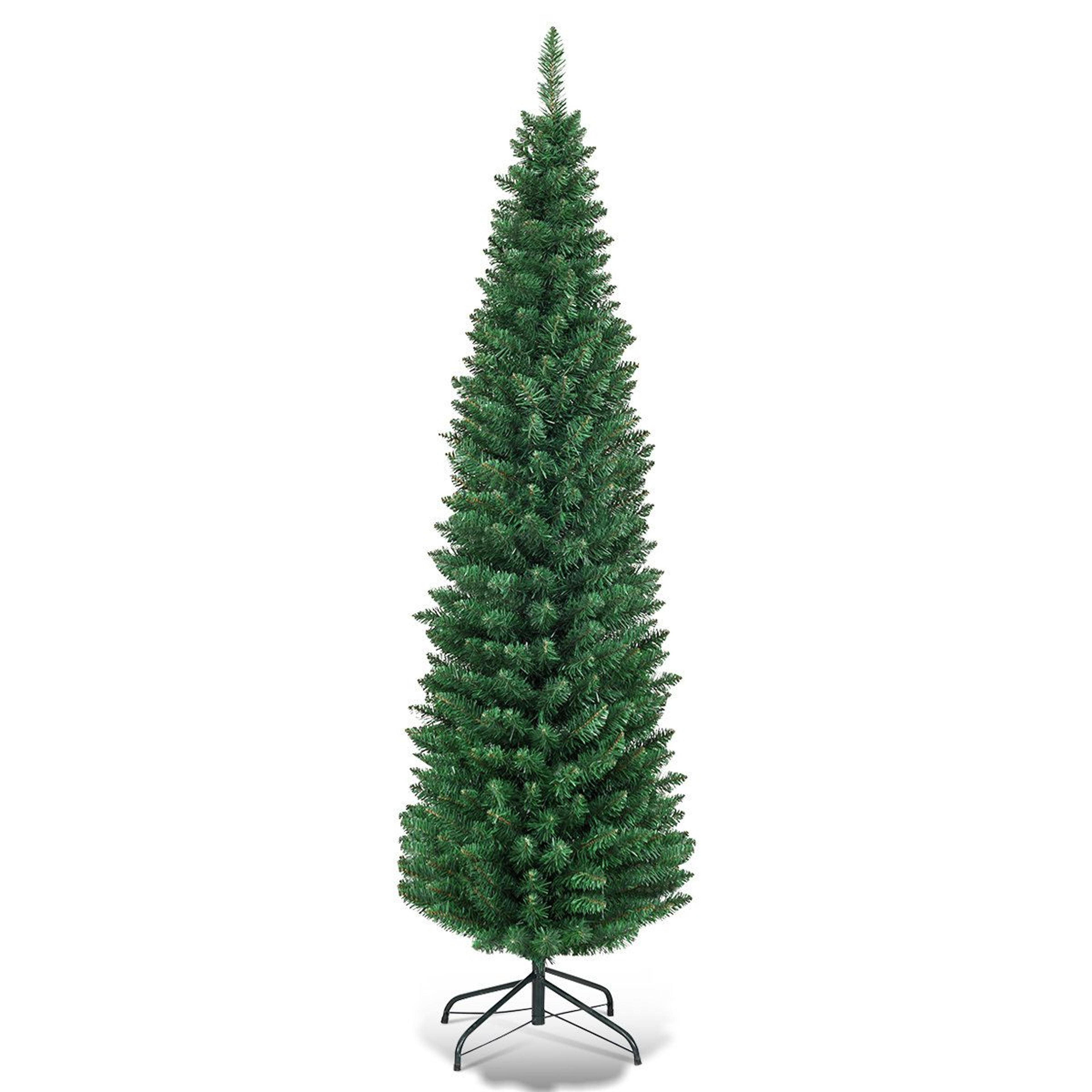 5 ft slim artificial pine christmas tree with 220 branch tips and metal stand