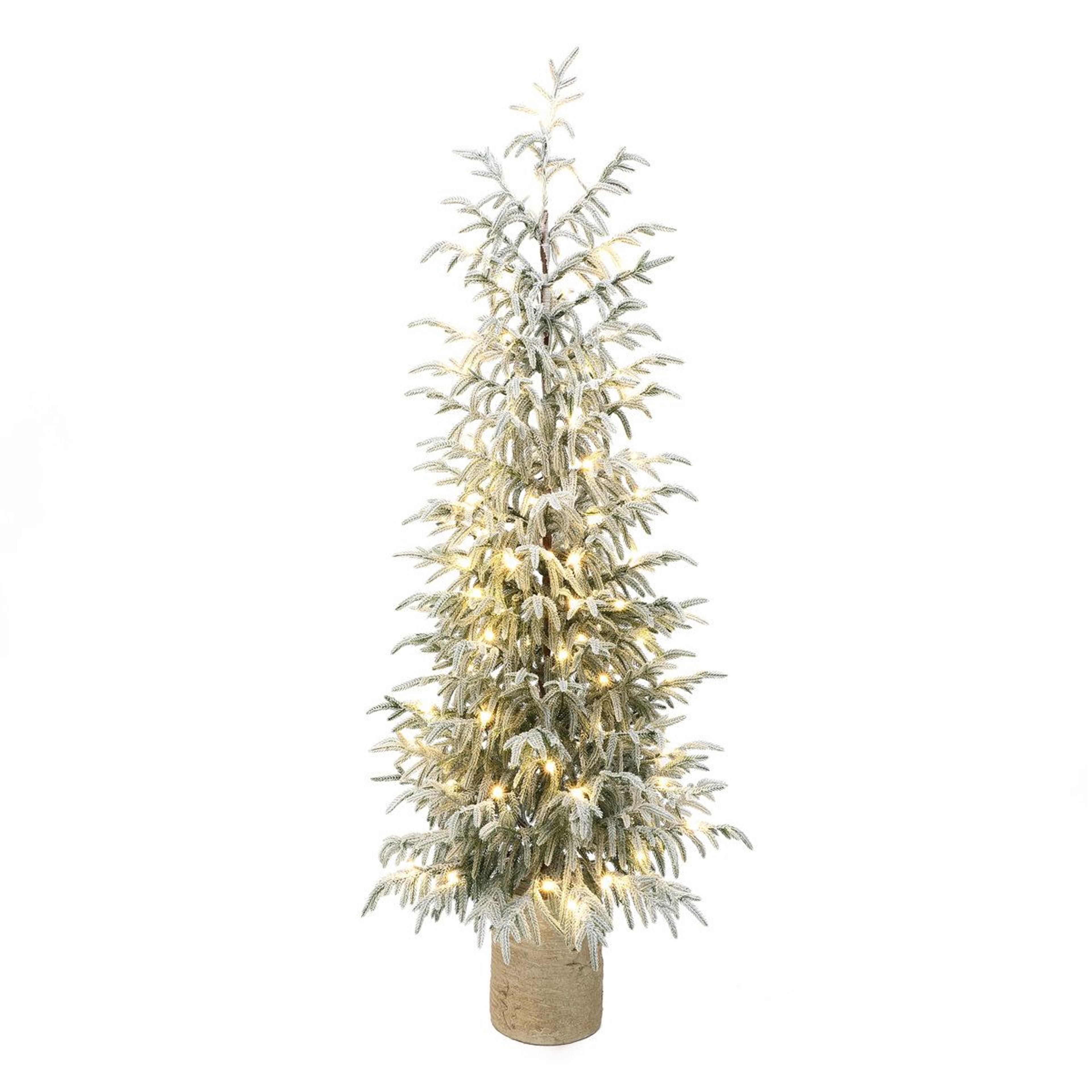 5 ft pre-lit snow-flocked artificial christmas tree with warm white led lights