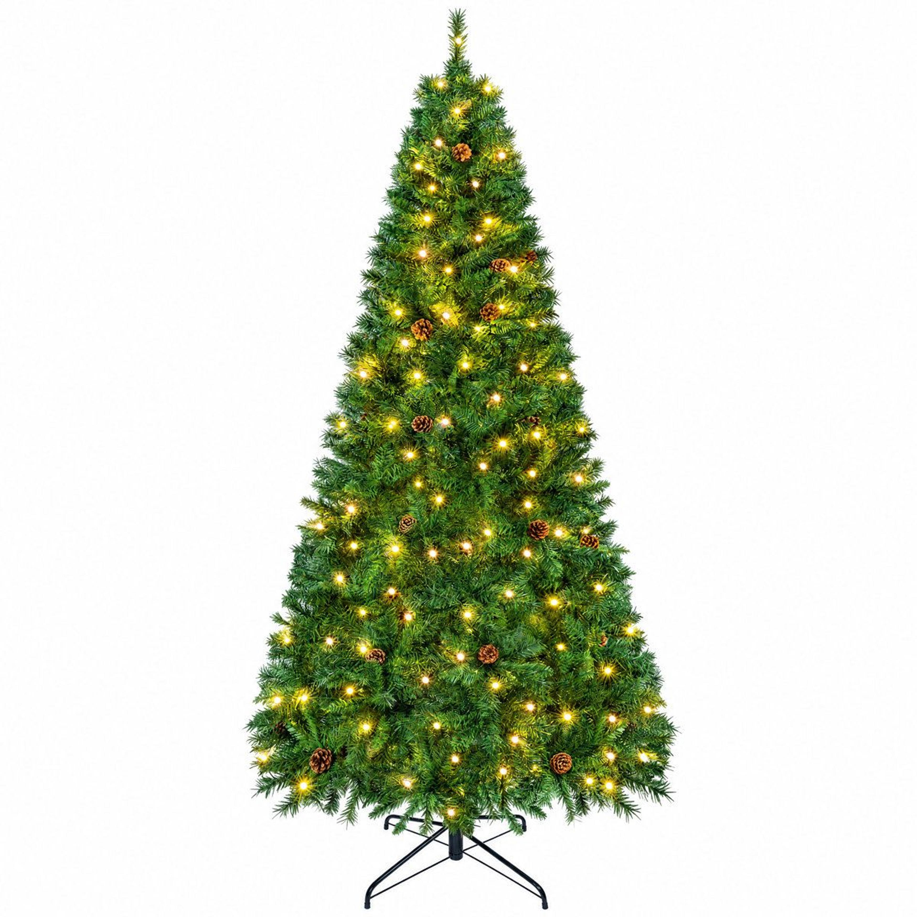 7.5ft pre-lit artificial christmas tree with 300 led lights and 1305 branch tips