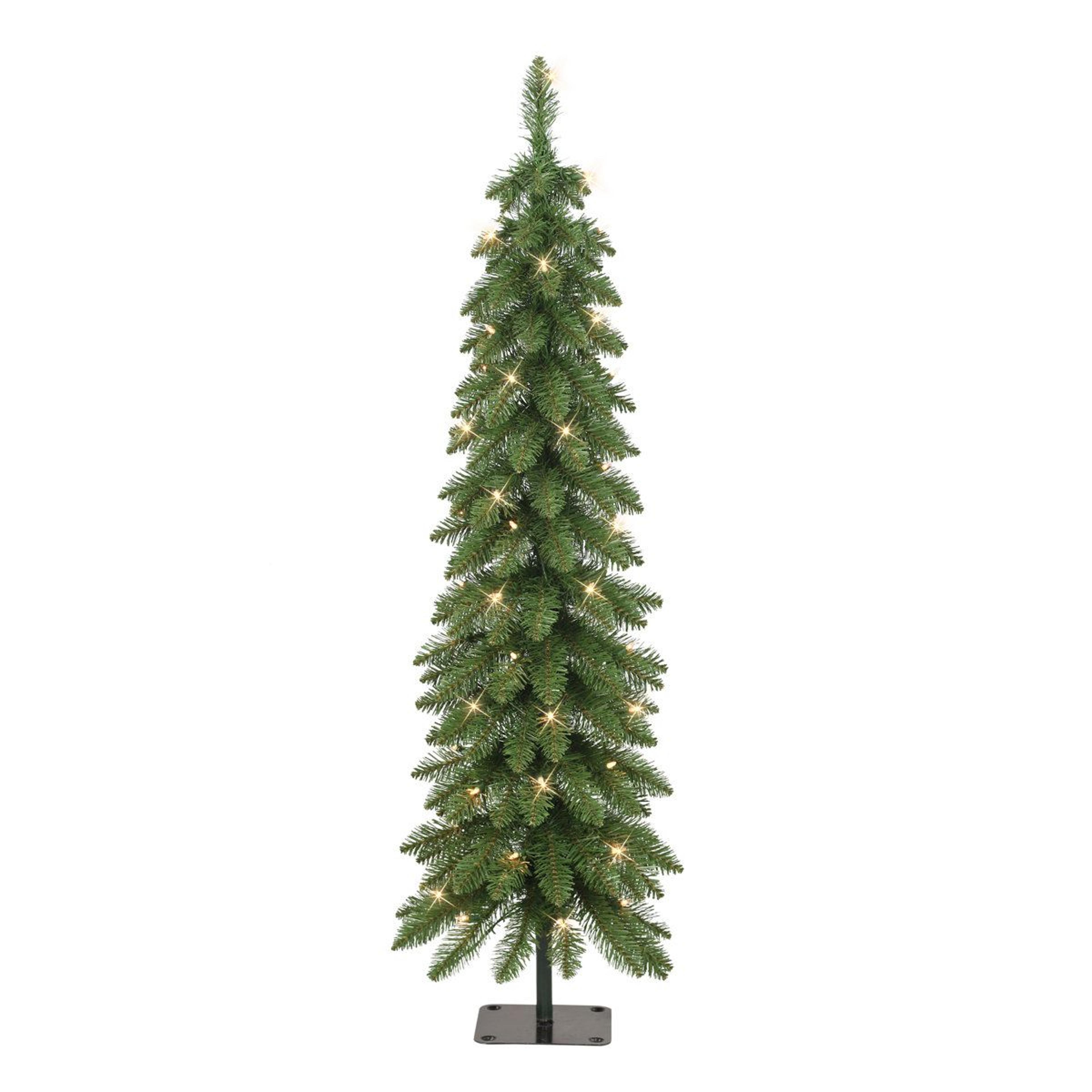 4 ft pre-lit artificial christmas tree with 50 warm white lights and slim pine design