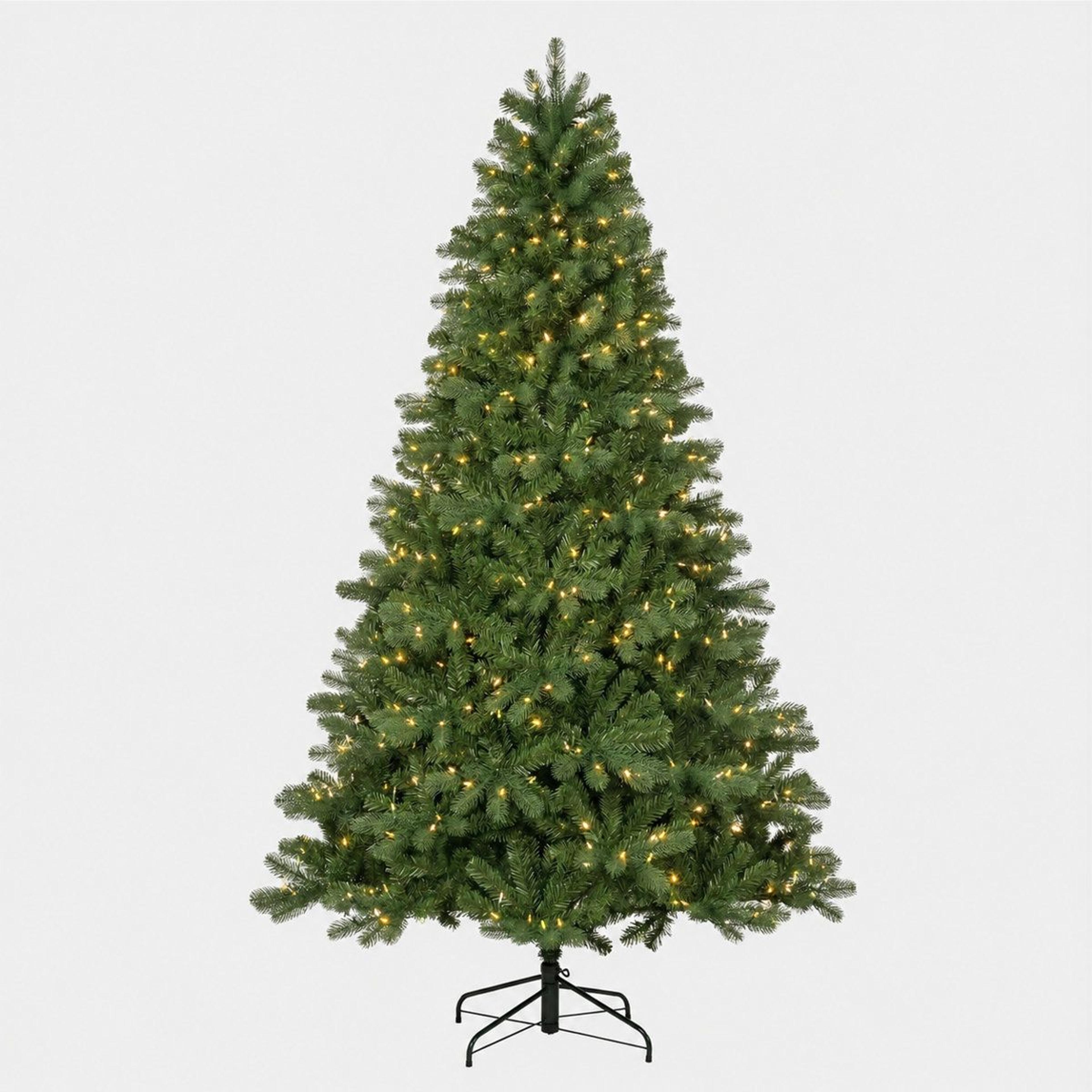 7 ft pre-lit artificial christmas tree with warm white led lights and full green branches