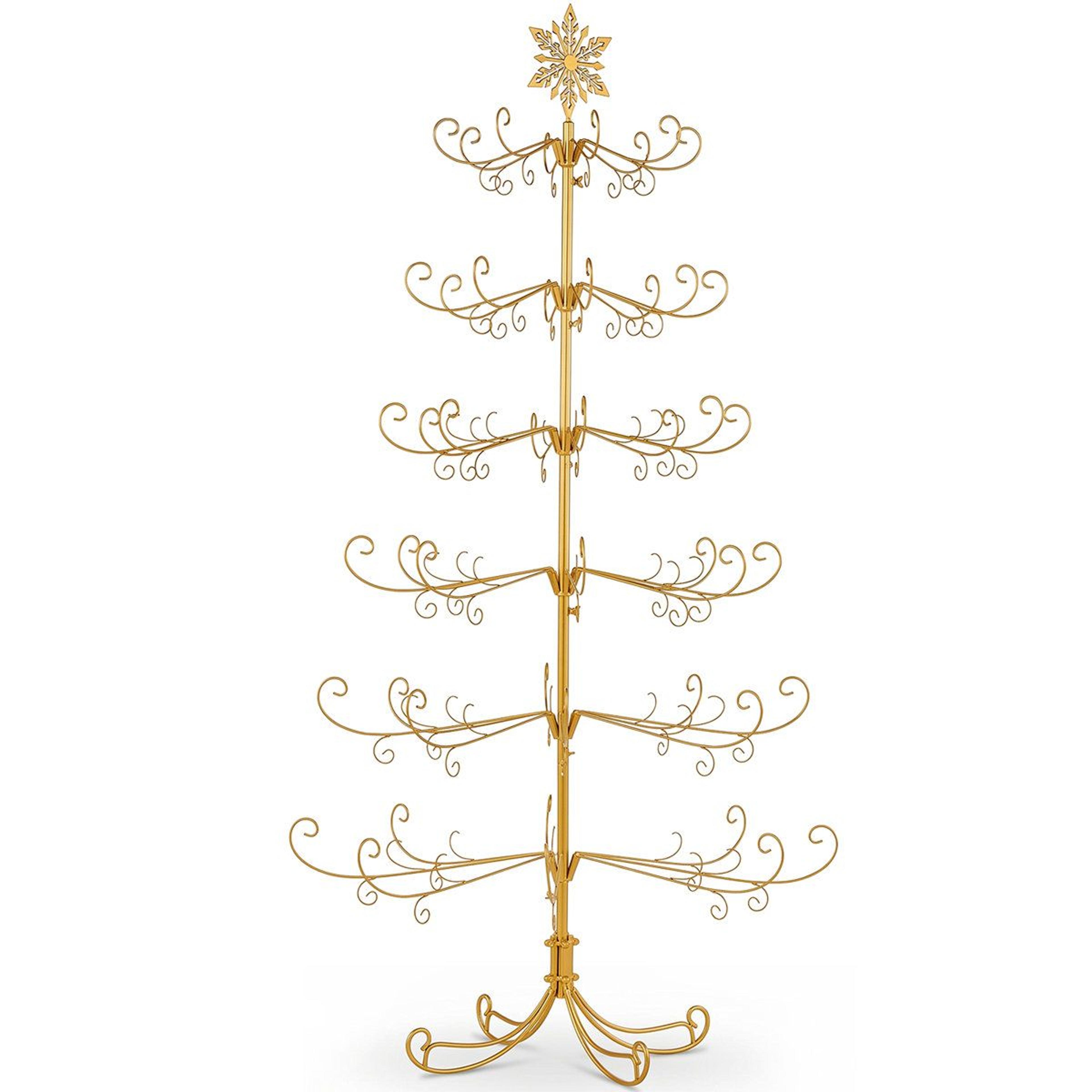 6 ft gold decorative christmas tree with stand for indoor holiday displays