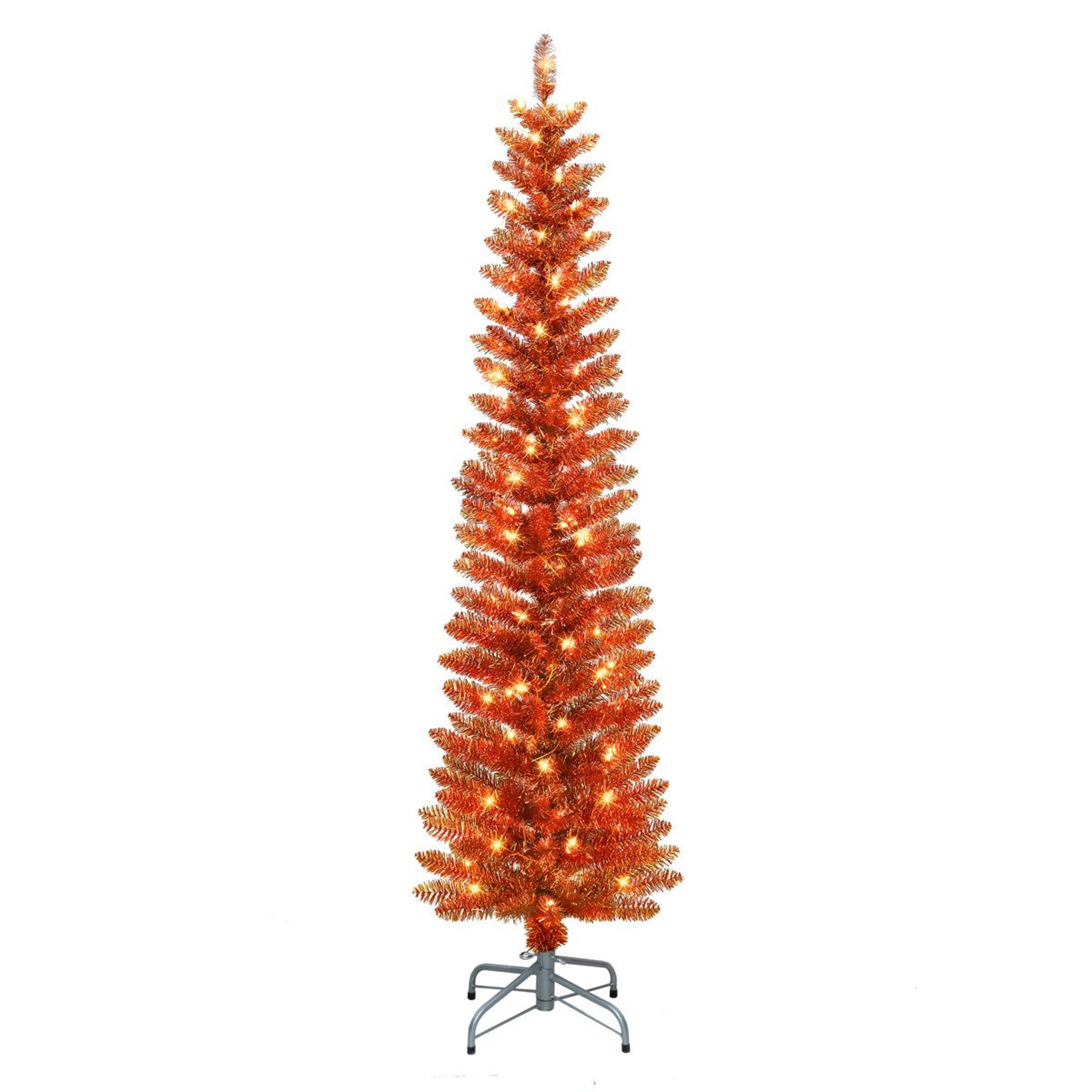 pre-lit artificial pine christmas tree with 450 warm white lights and hinged branches