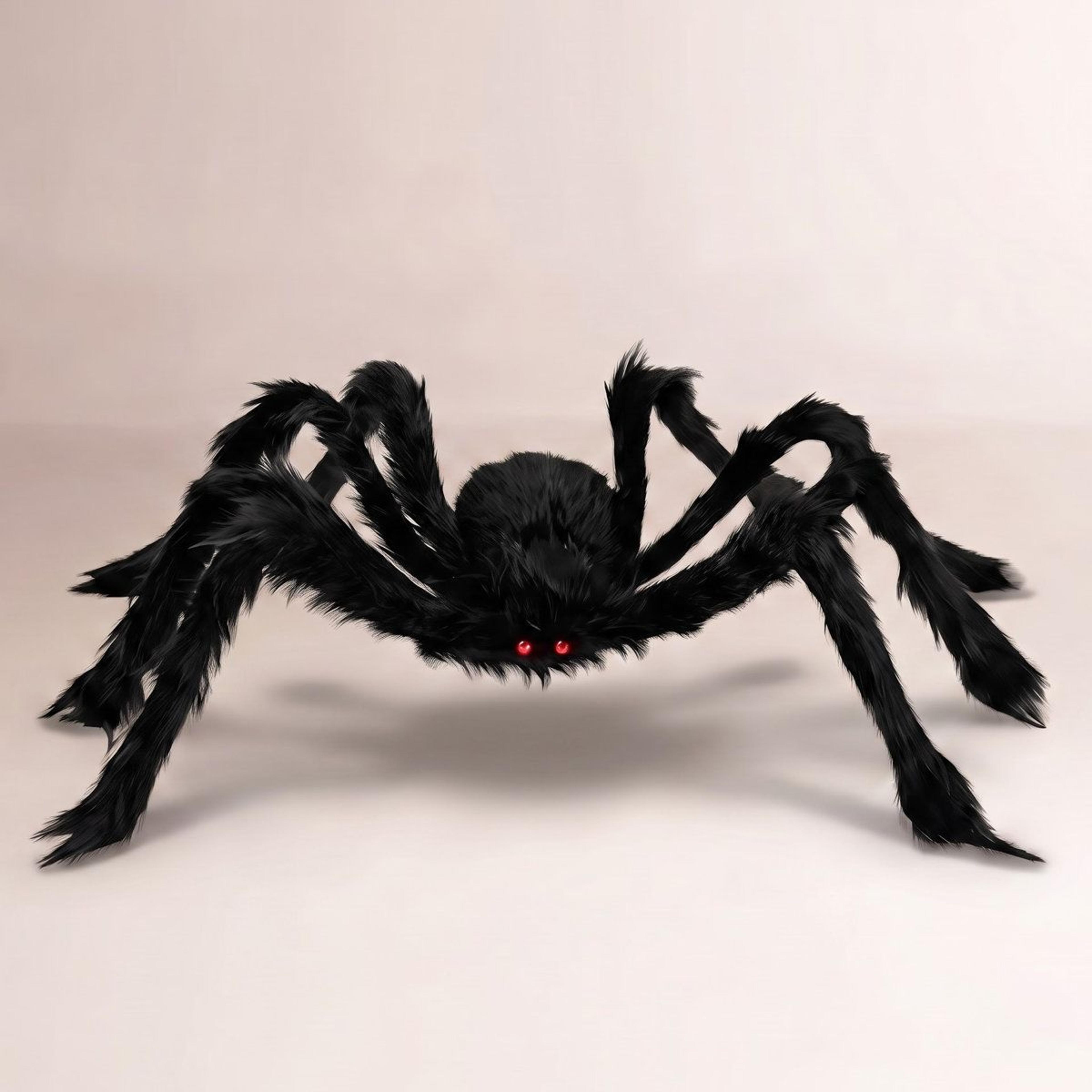 giant halloween spider decoration with hairy body and adjustable legs