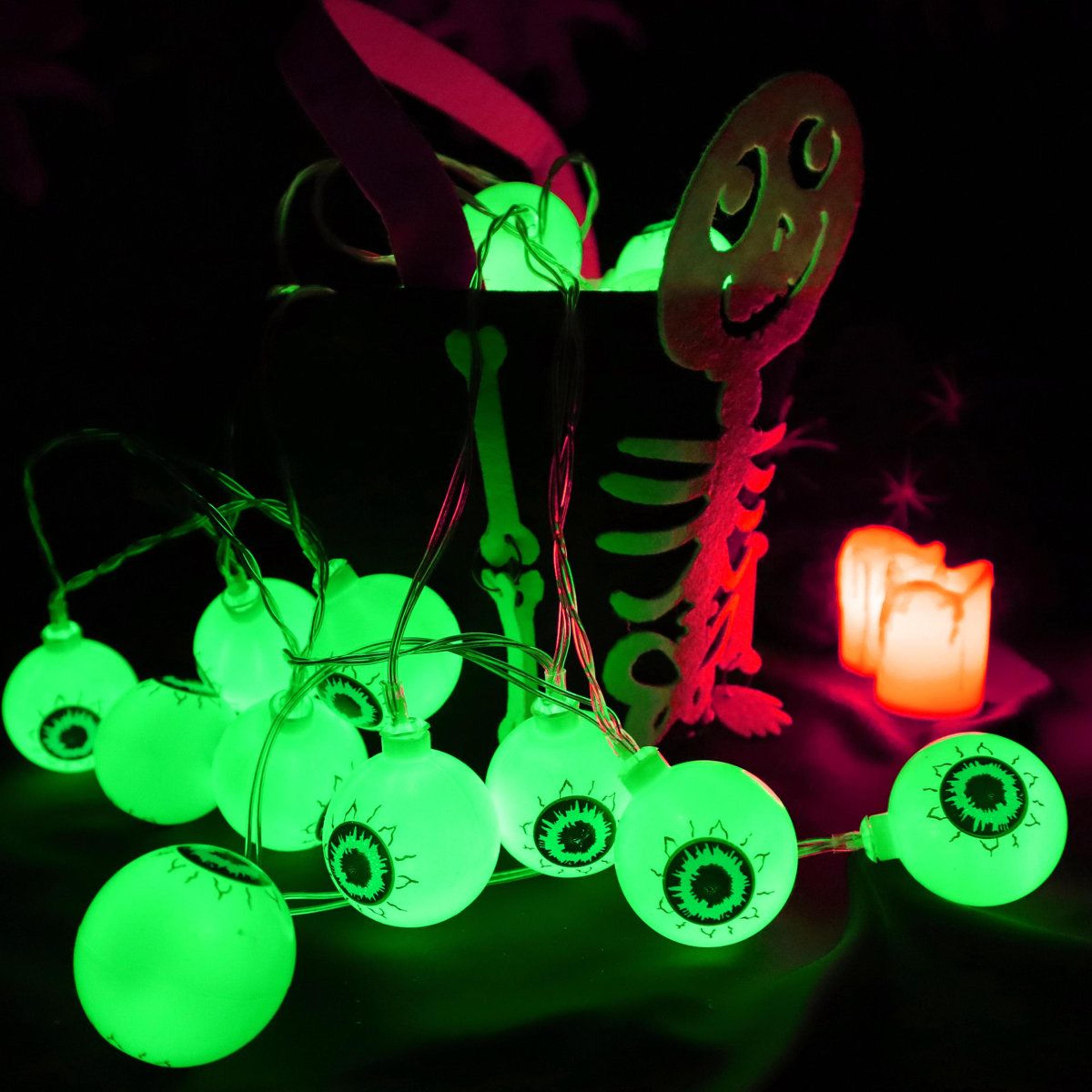 halloween eyeball led string lights with remote control and 8 lighting modes