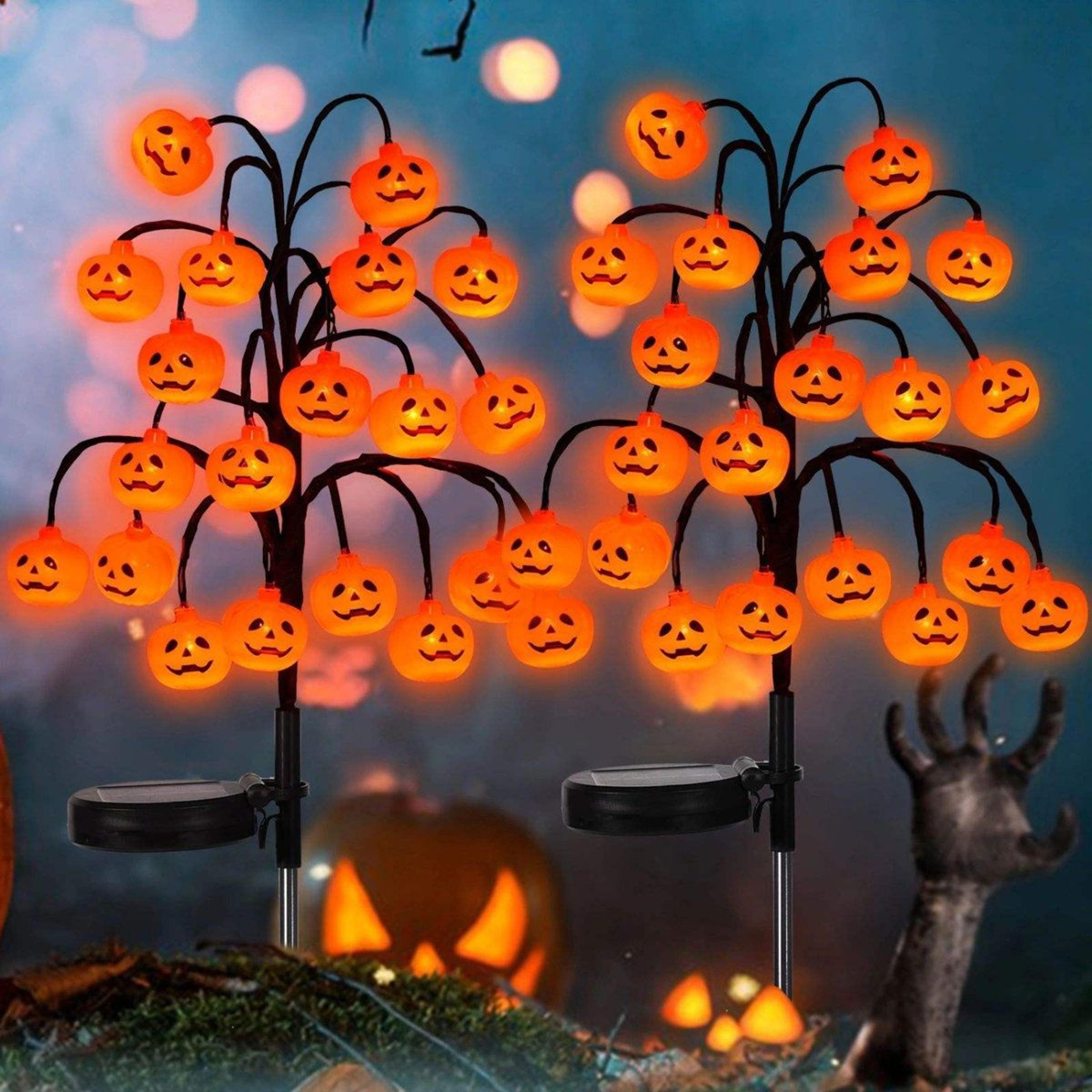 halloween solar led yard stakes with trick or treat outdoor garden lights