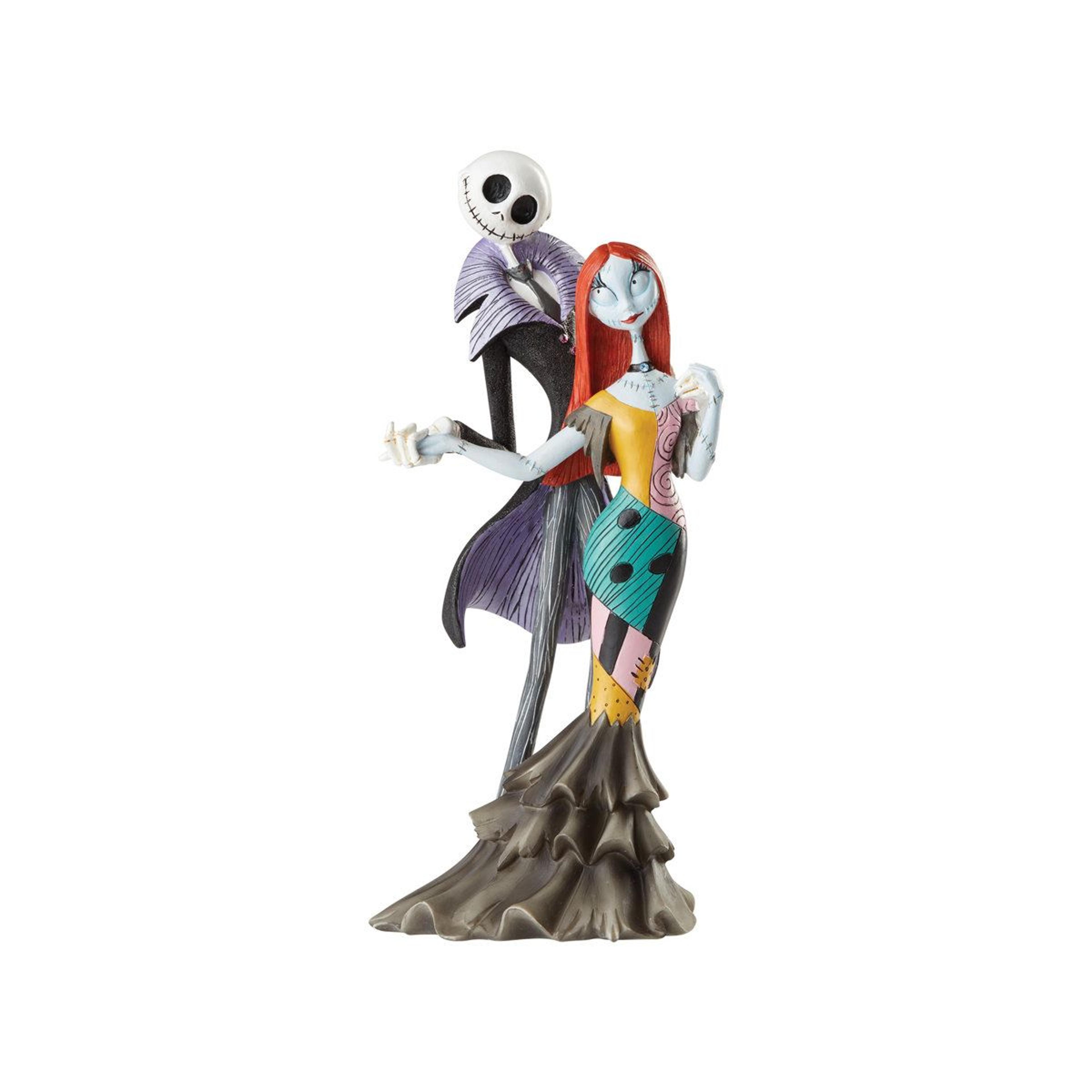 jack skellington and sally figurine hand-painted resin disney showcase collectible