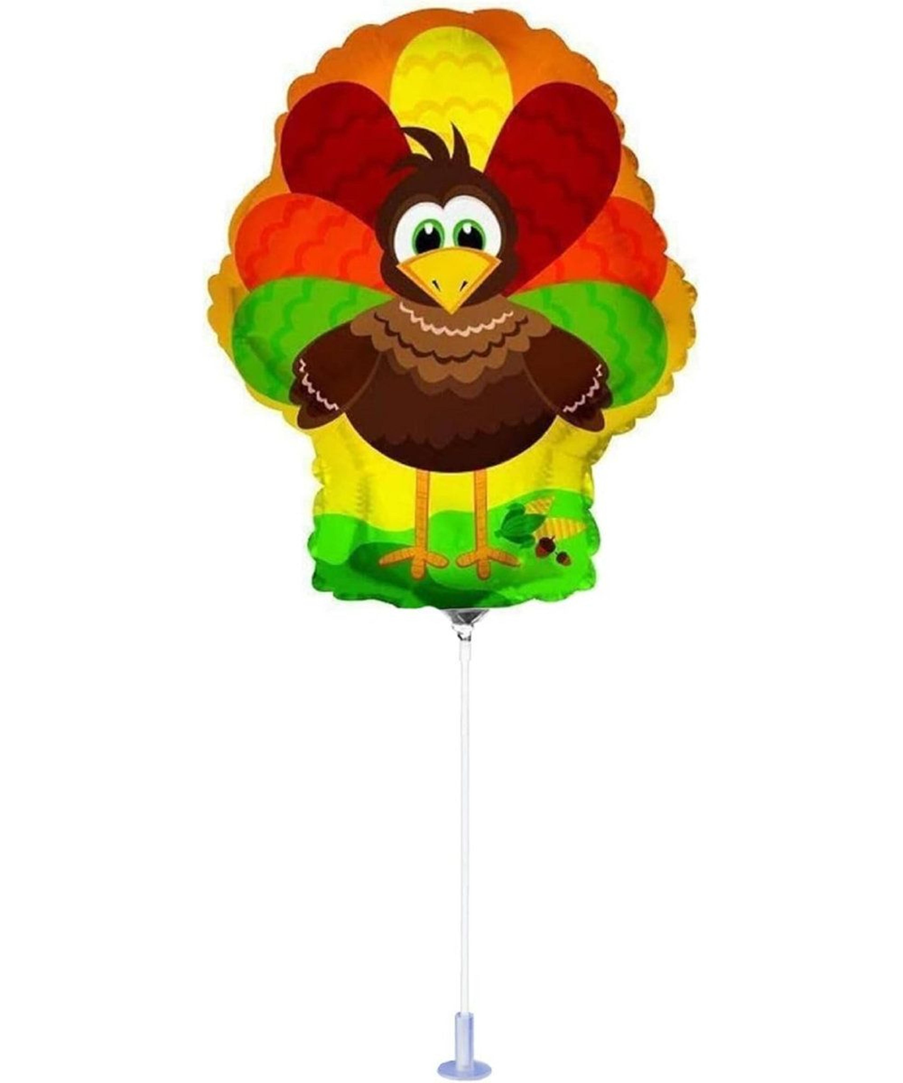 thanksgiving turkey balloon with stick and freestanding holder