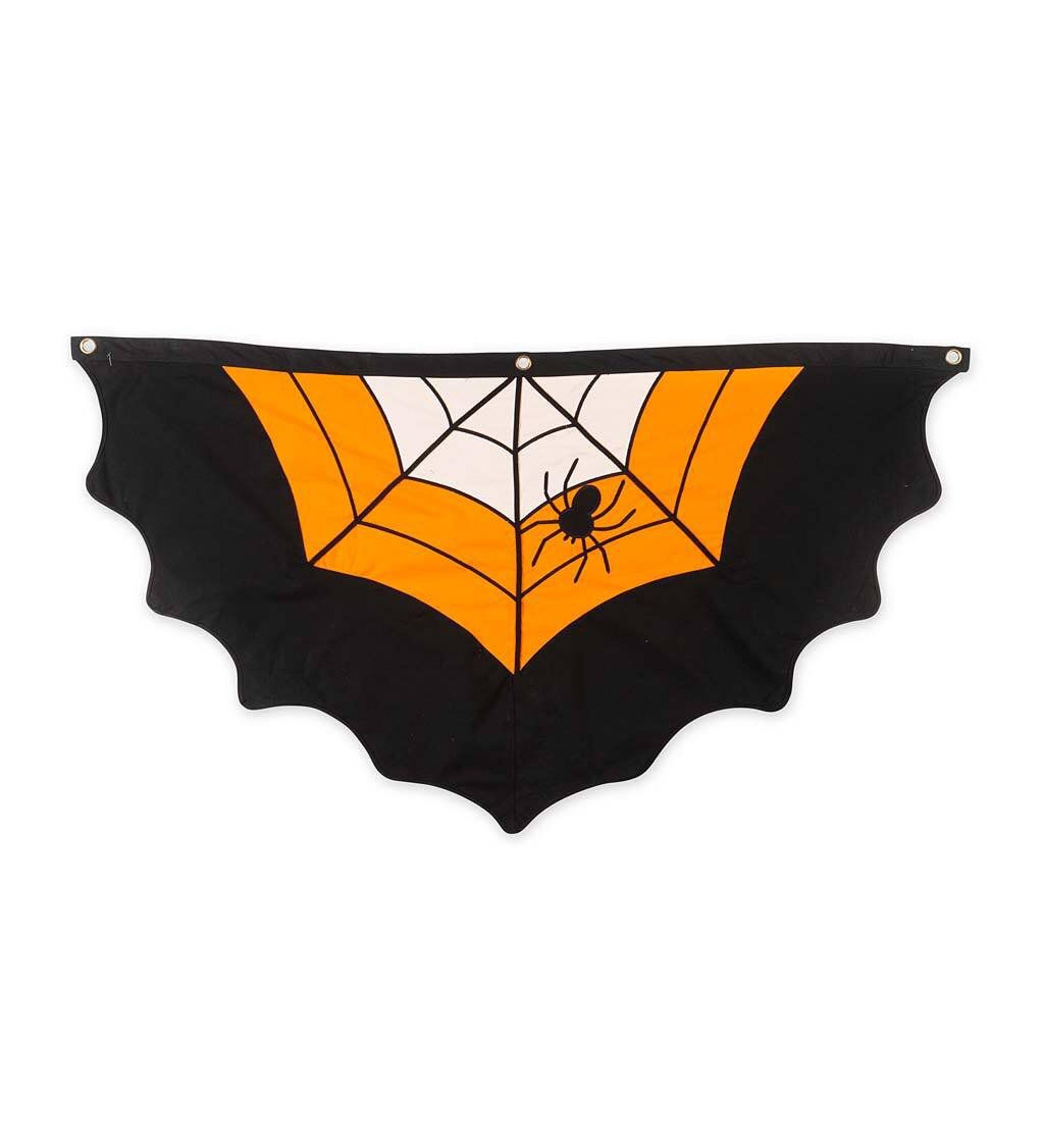 halloween spider web bunting 61 x 32 inches weather-resistant porch decoration