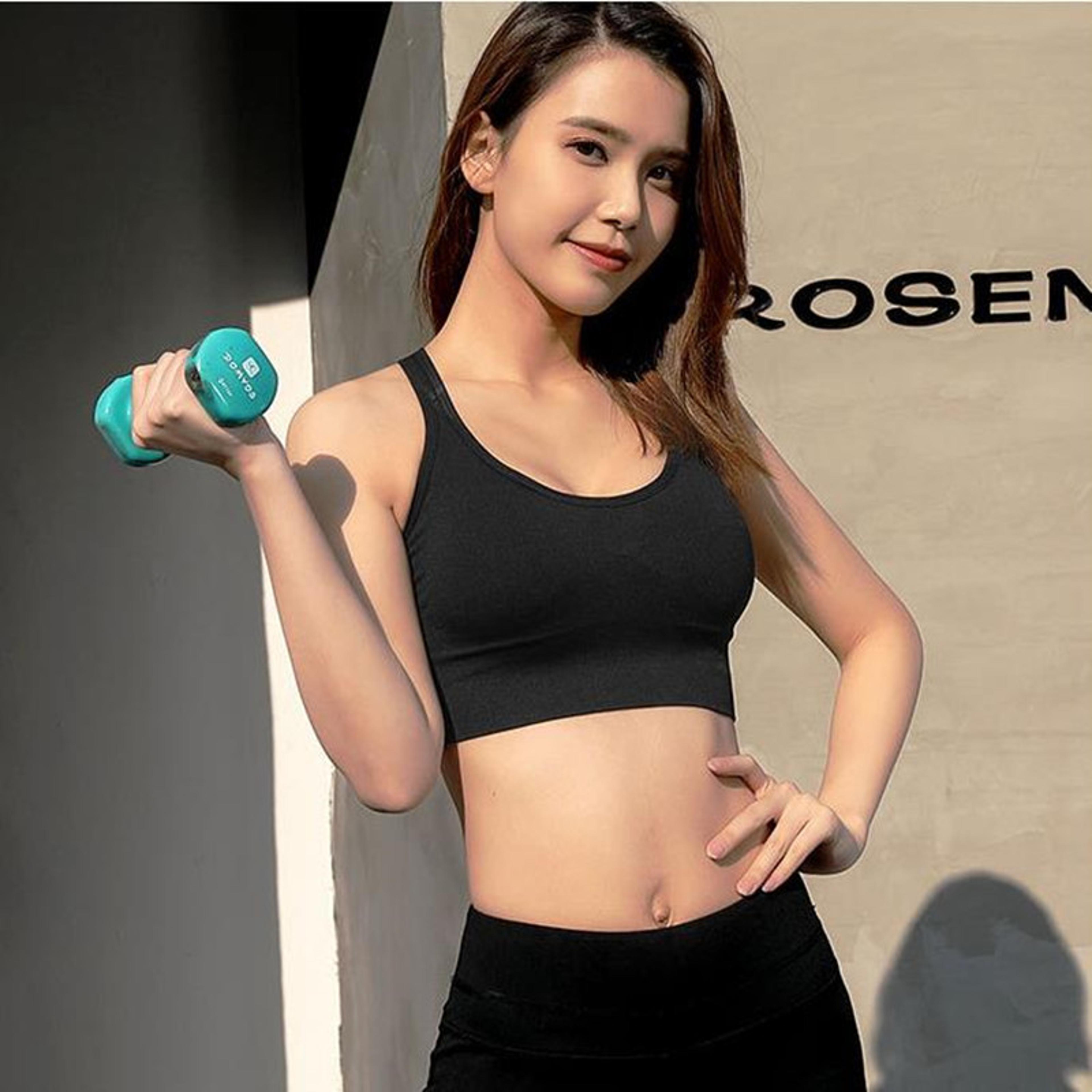 breathable wirefree sports bra for women padded yoga workout fitness tops