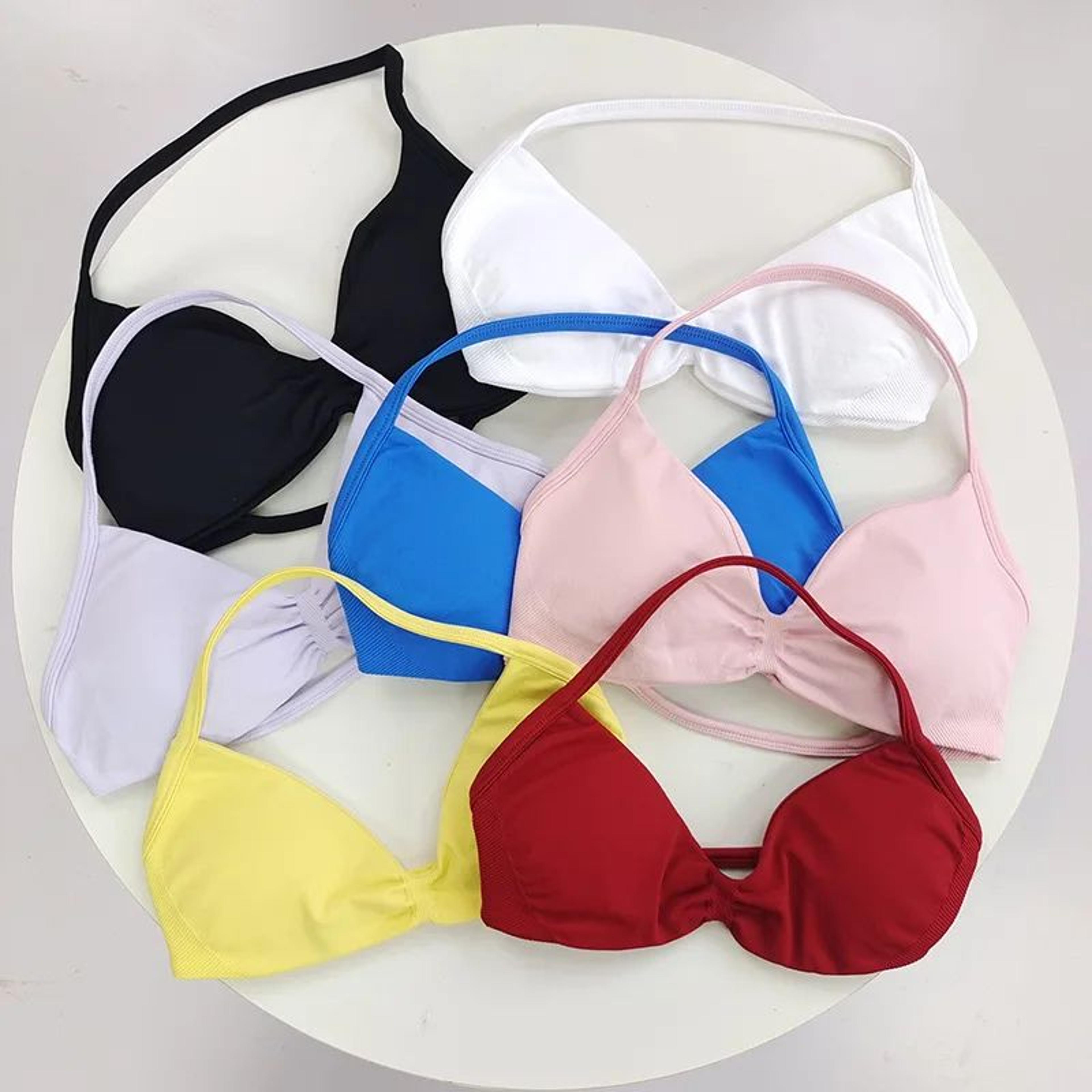 backless halter sports bra for women strappy yoga workout bras