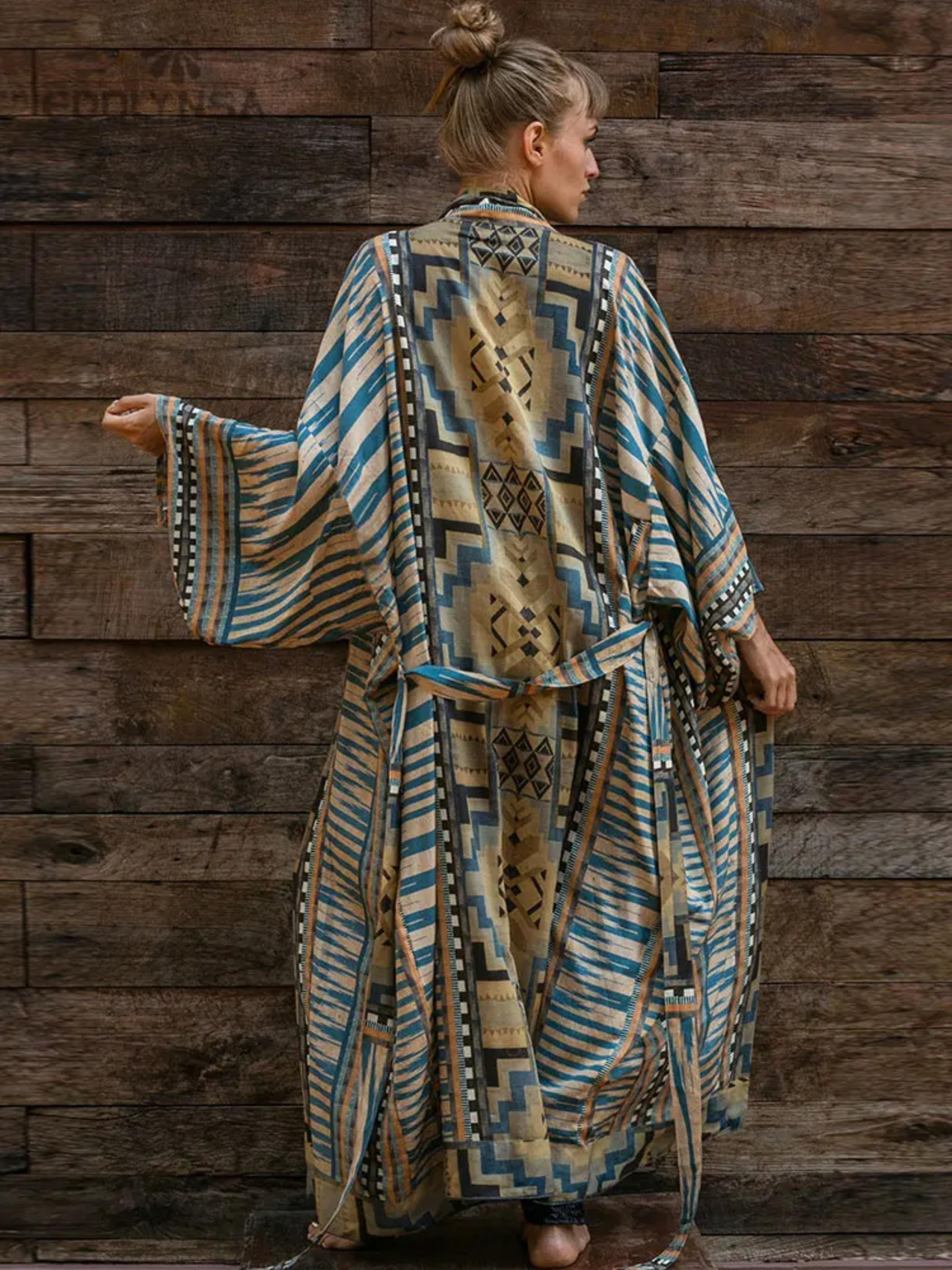 bohemian printed bikini cover-up