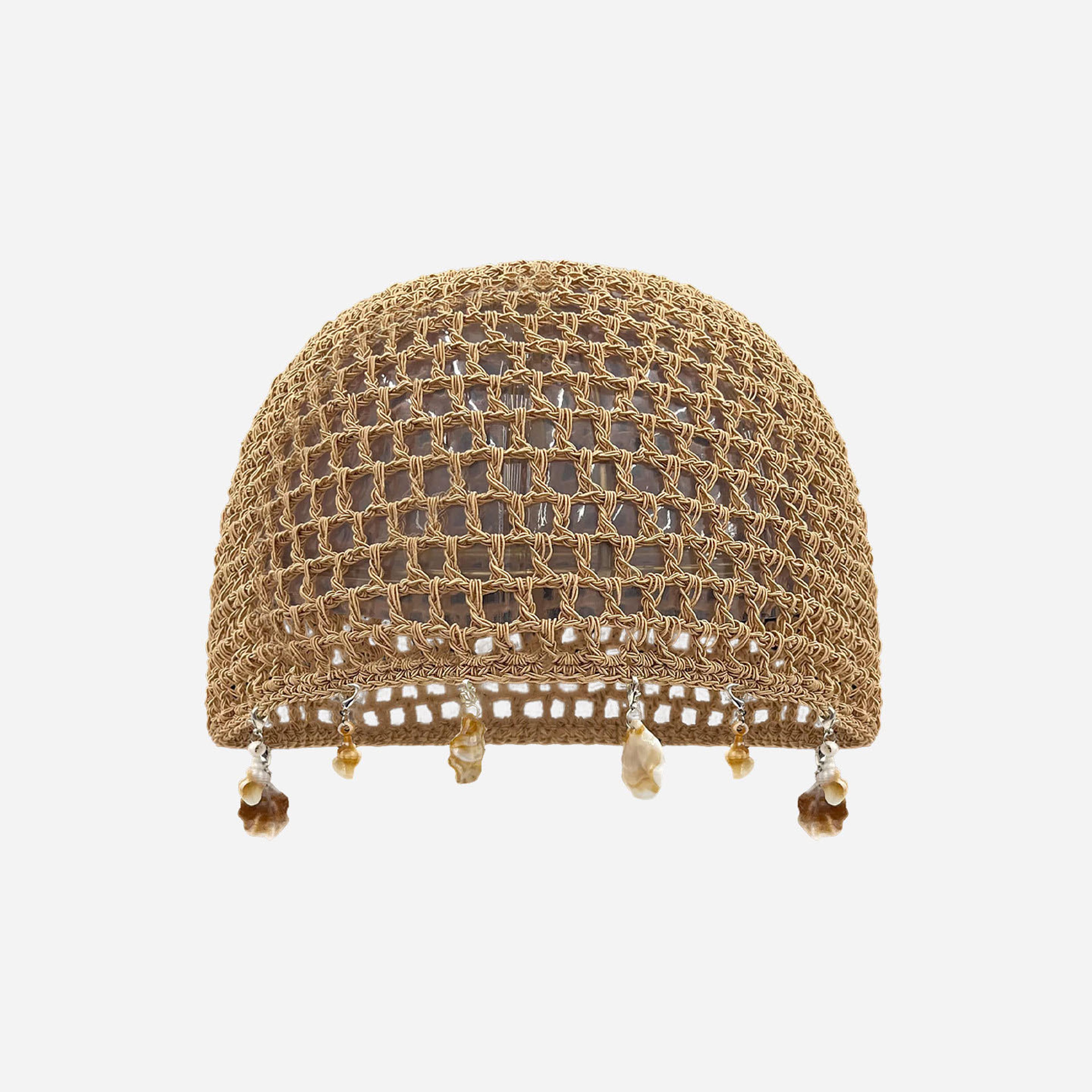 handmade bohemian shell tassel crochet beanie
