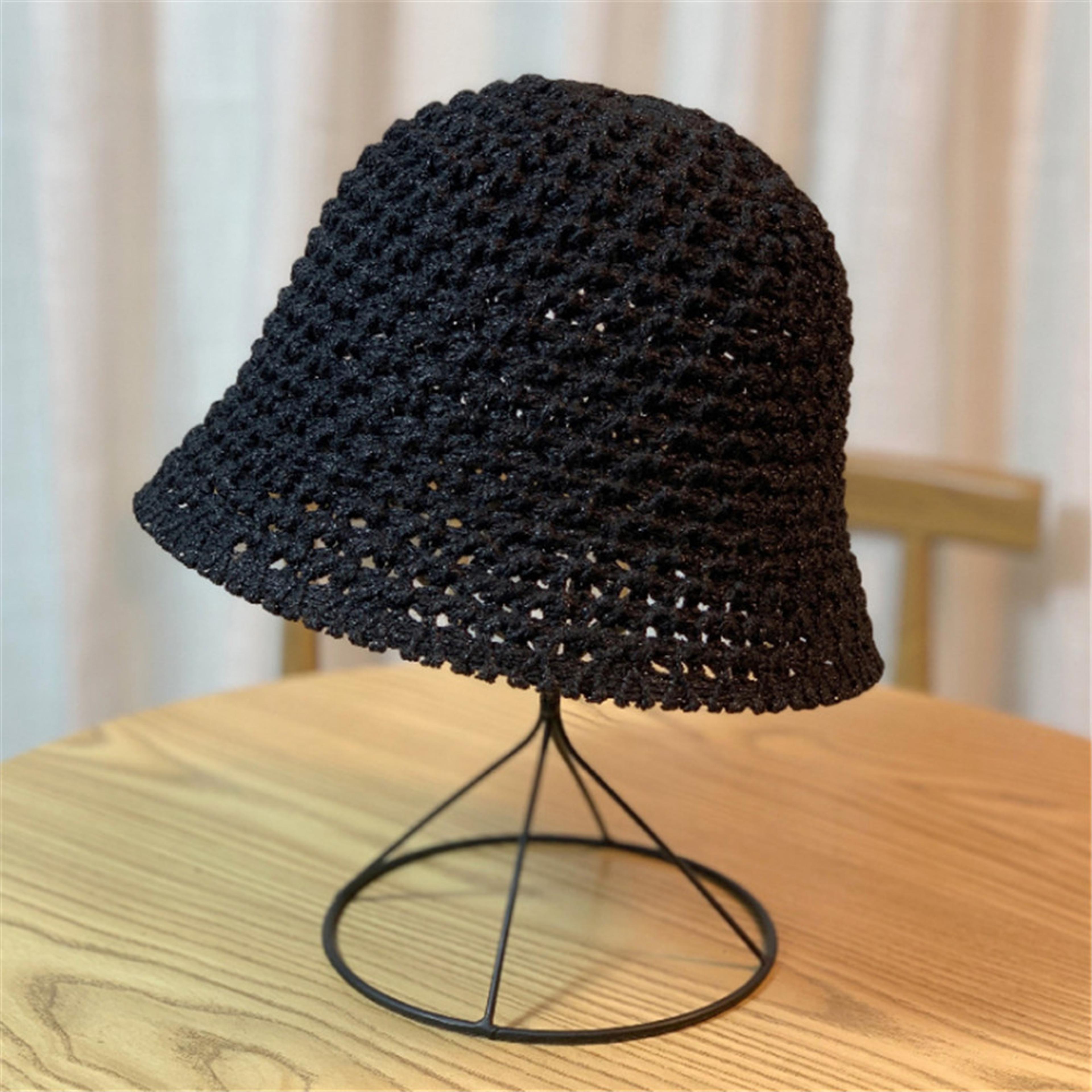 artistic summer knitted bucket hat