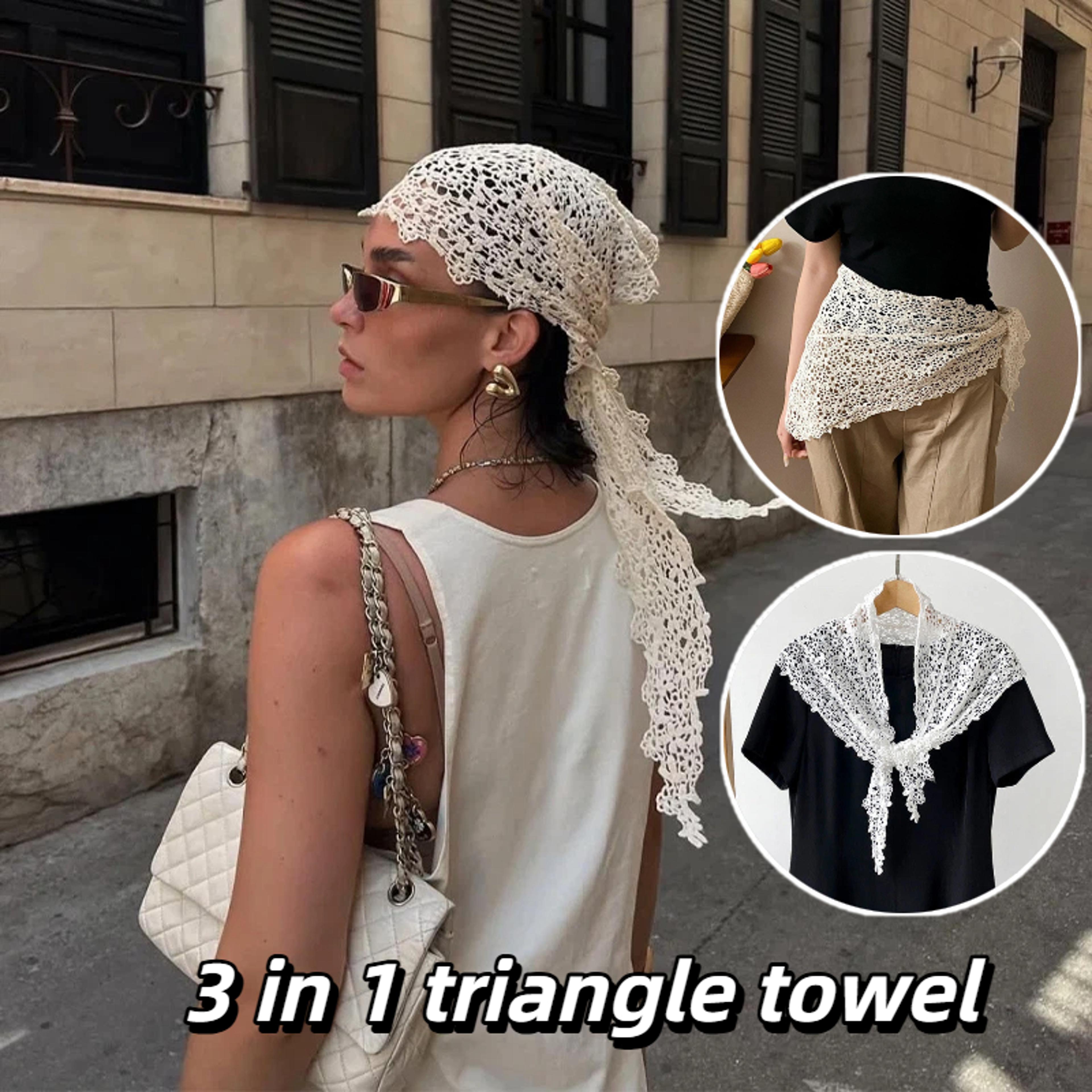 floral lace triangle scarf and summer neck shawl