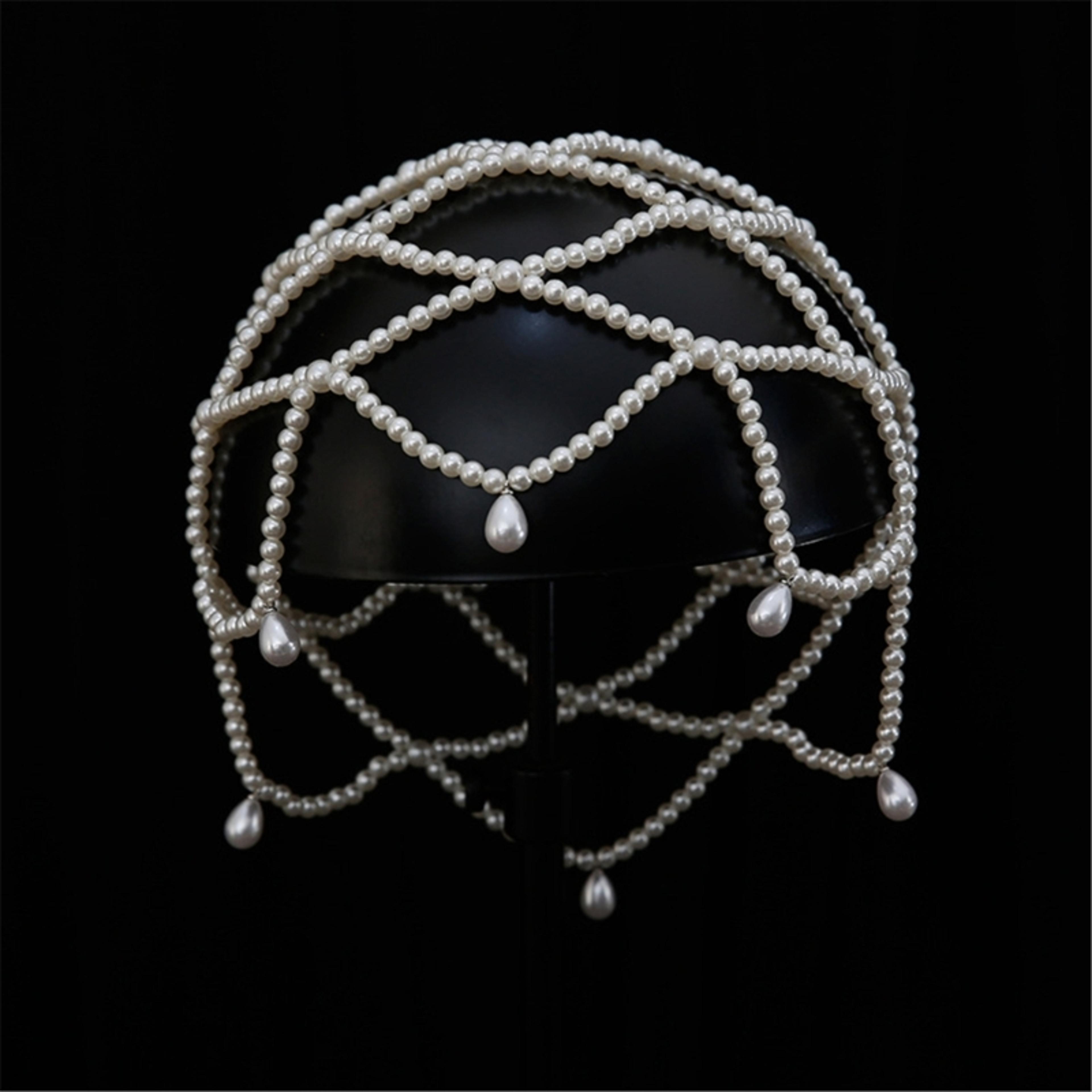 pearl bridal headband for weddings and photography