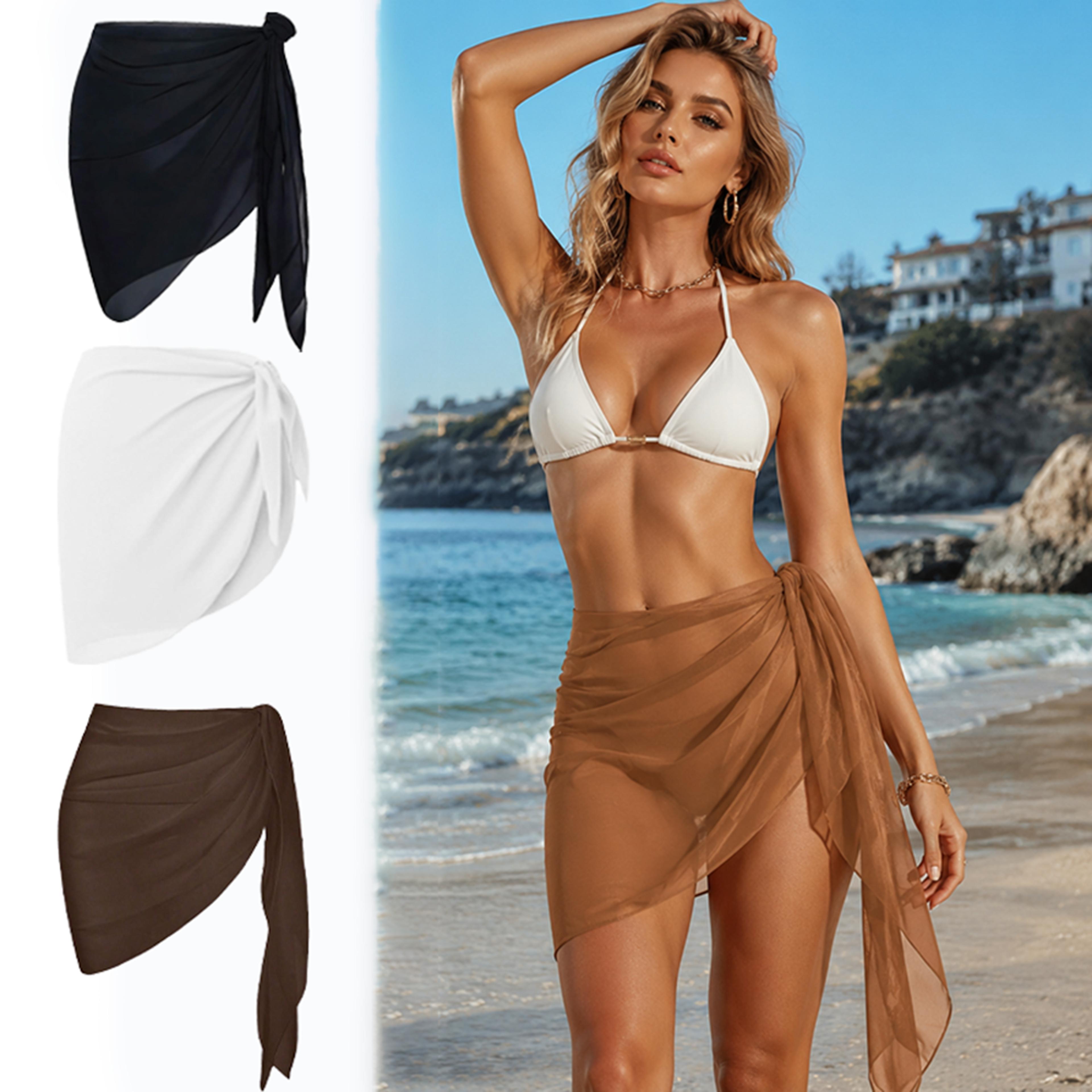 lightweight chiffon beach skirt and bikini cover up