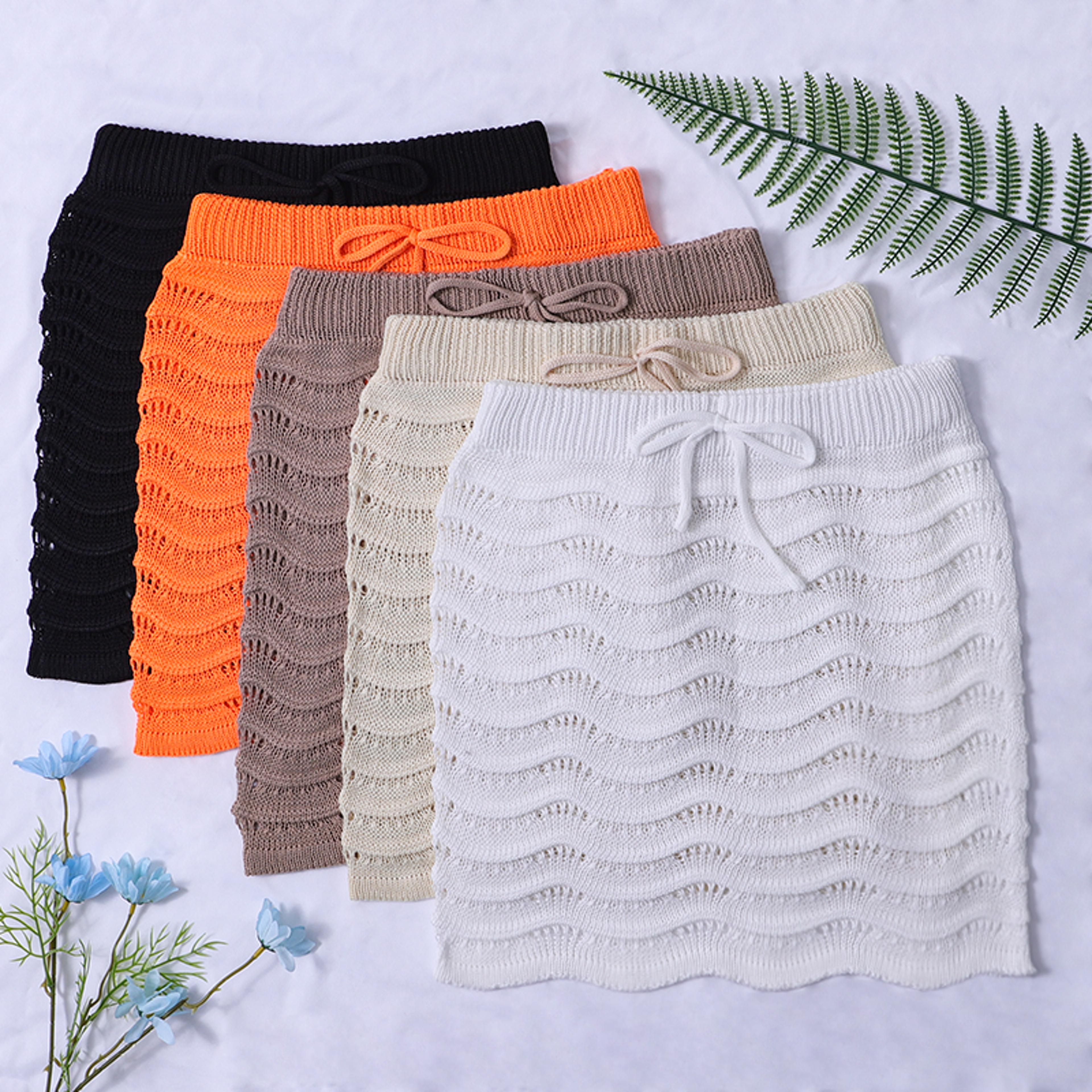 solaria knit crochet beach cover up skirt