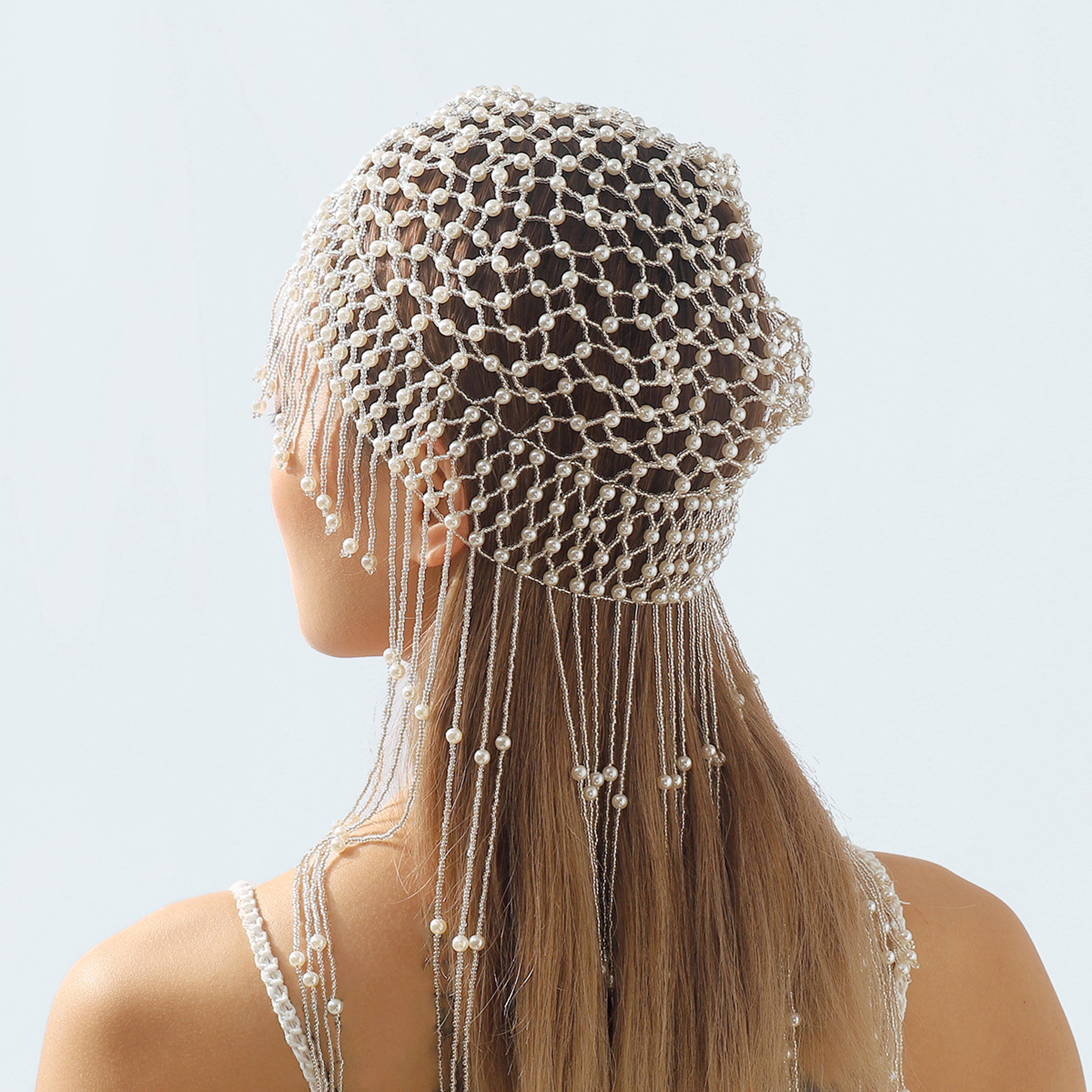 elevate your style with the handcrafted pearl fringe beanie