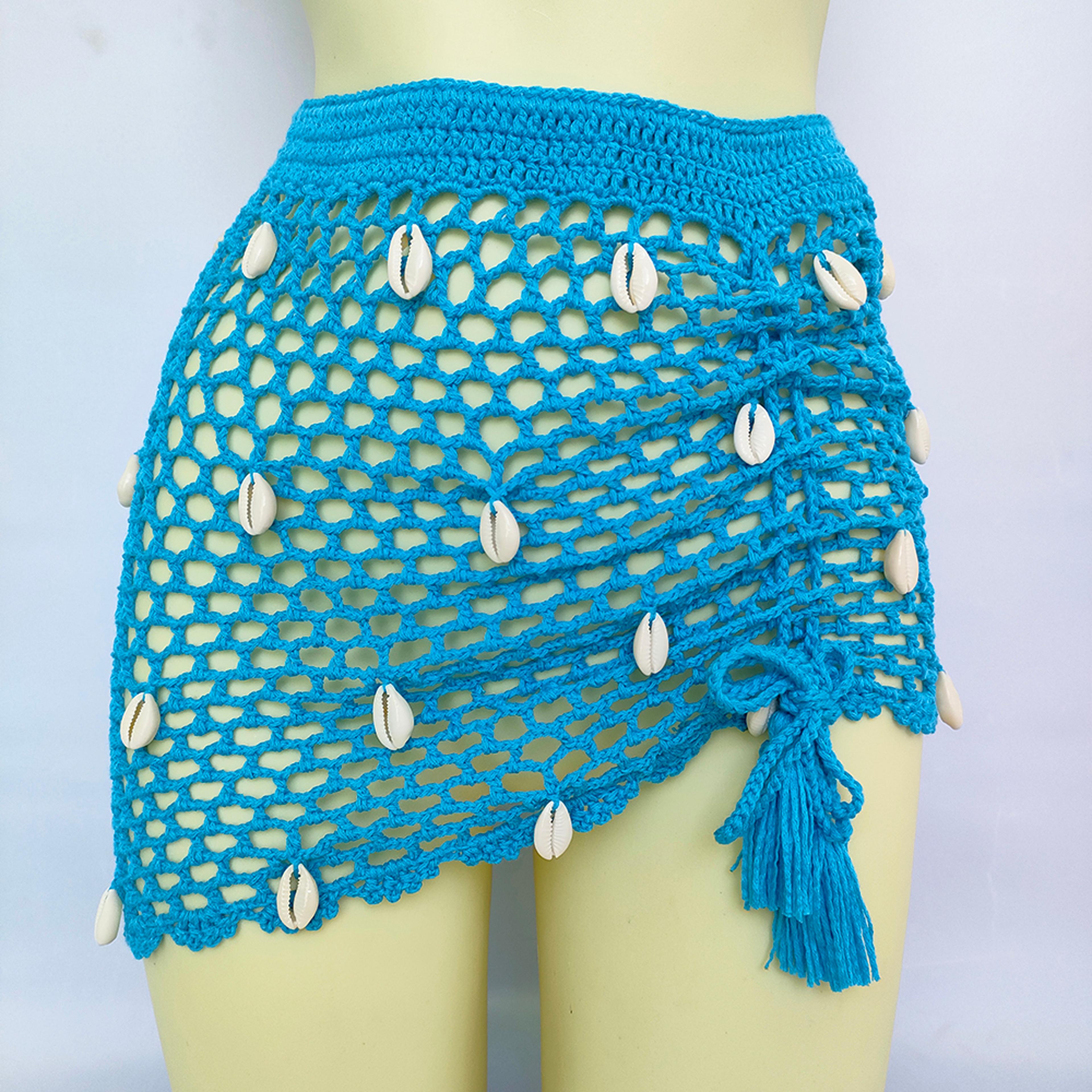 boho crochet knit cover up skirt