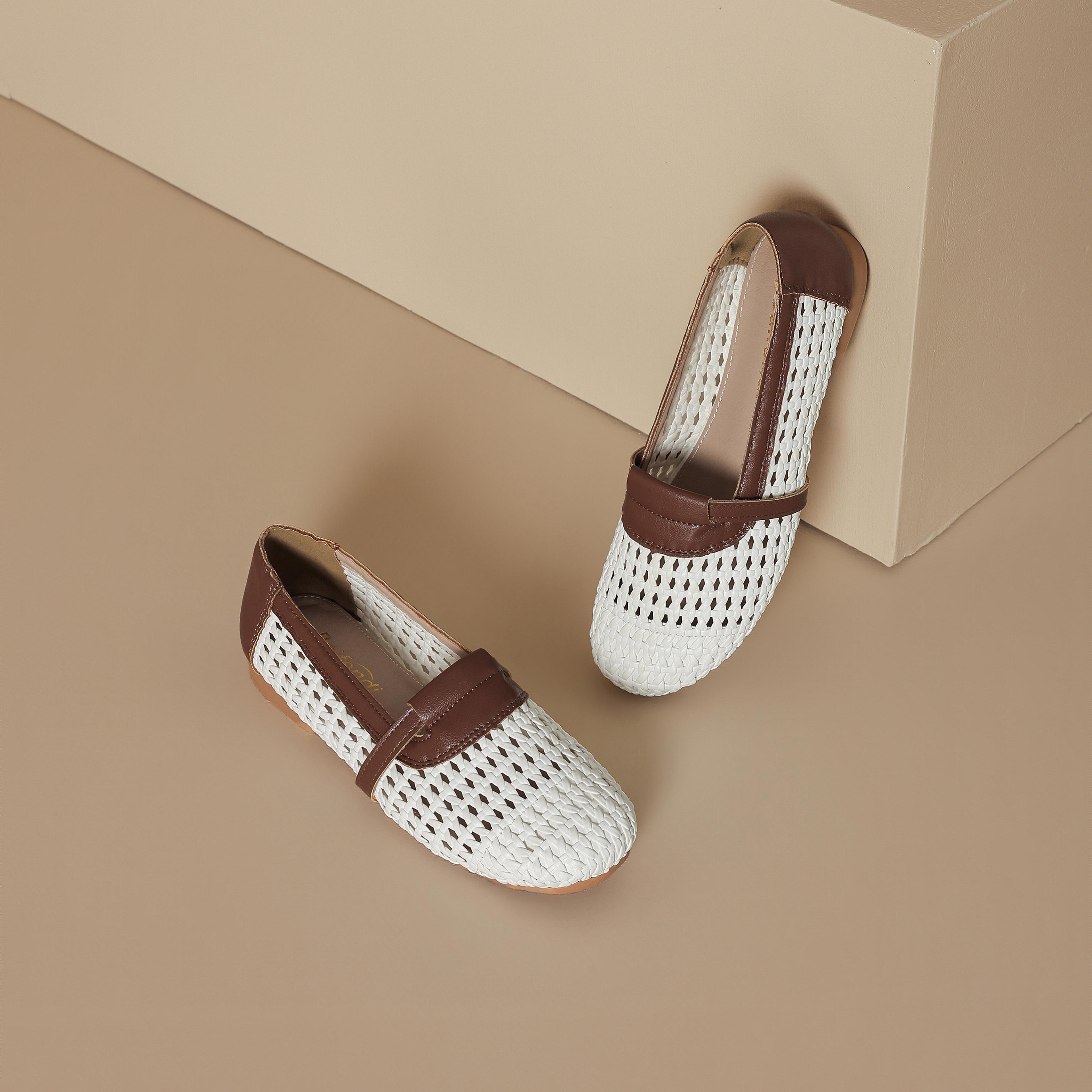 woven leather walking loafers for women
