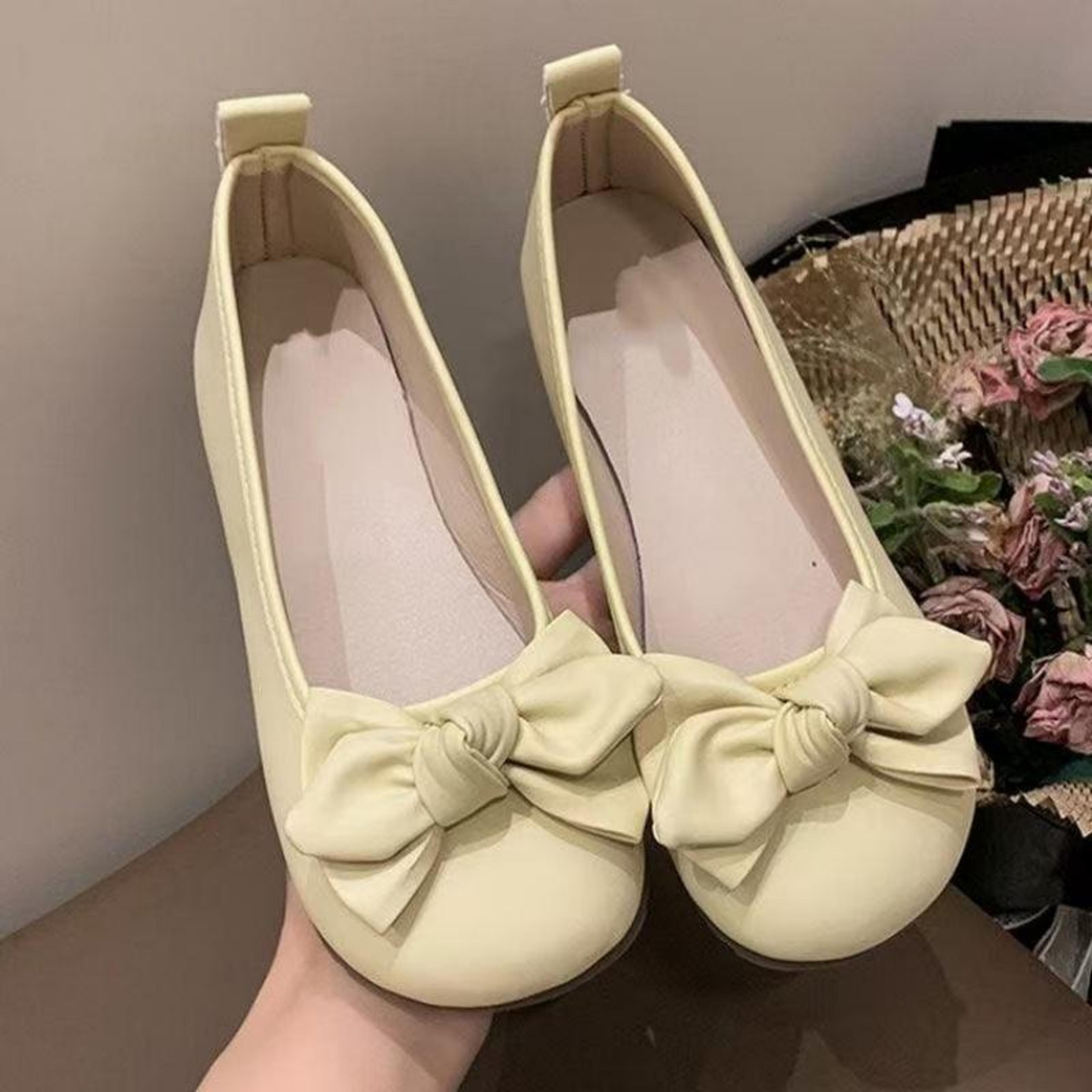 chic bowknot fairy style womens slip on flats and comfortable soft sole loafers