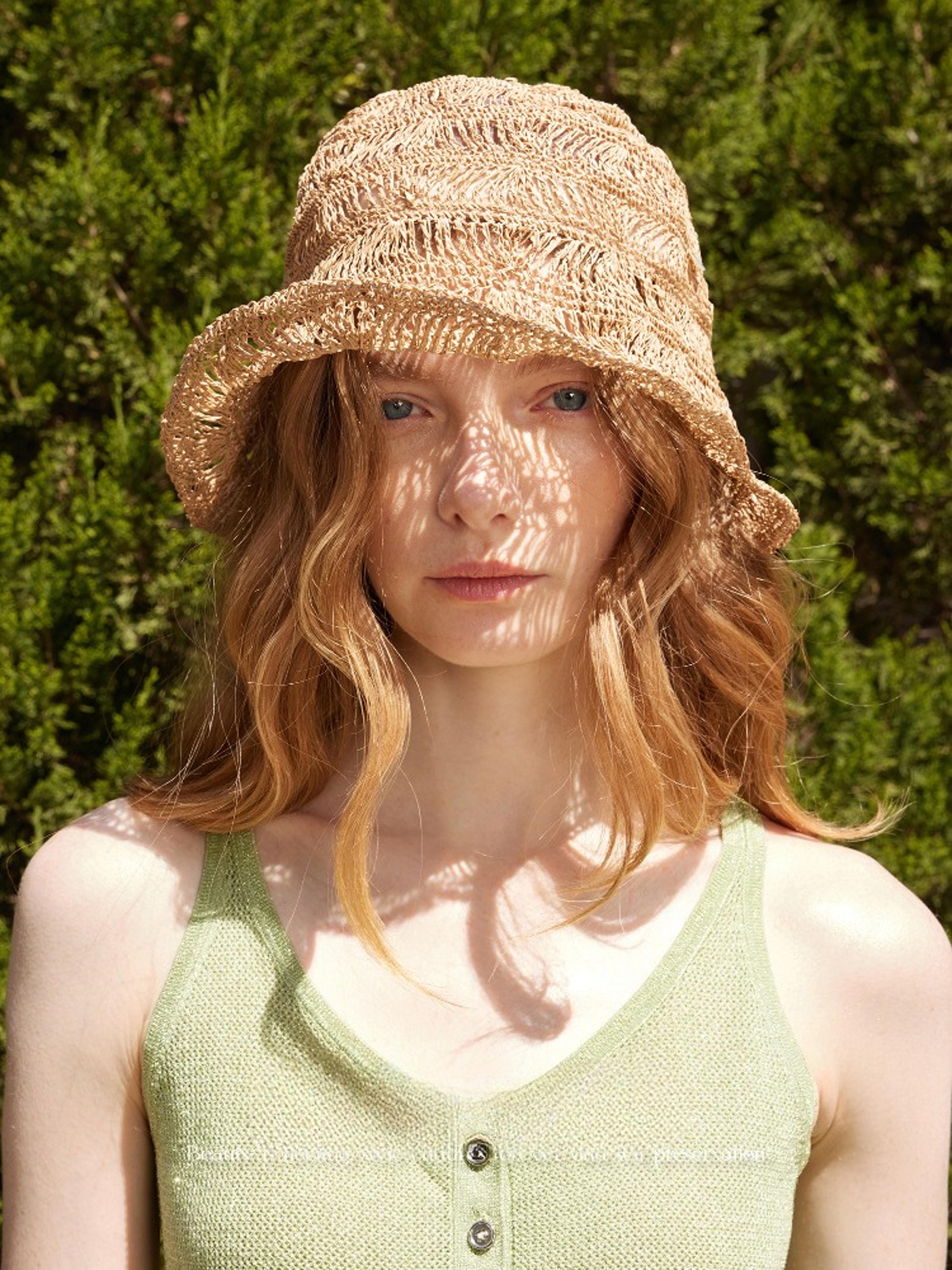 women foldable straw bucket hat summer sun hat with shapeable brim