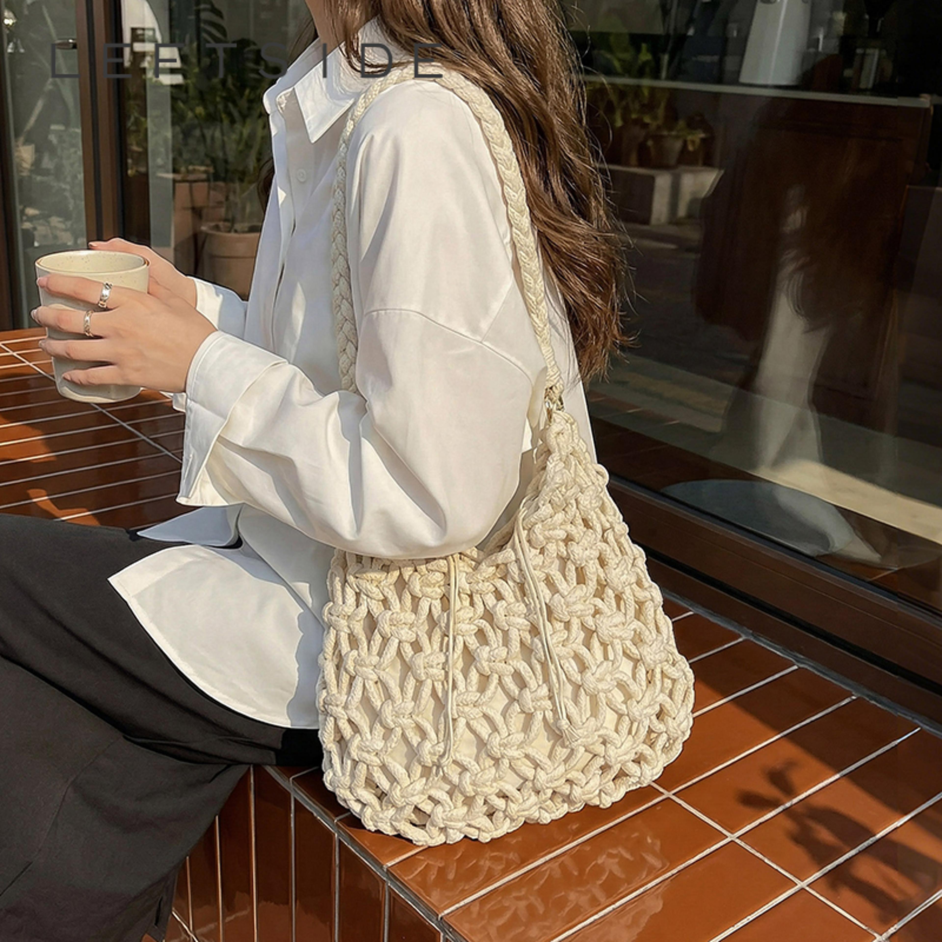 crochet woven crossbody bag