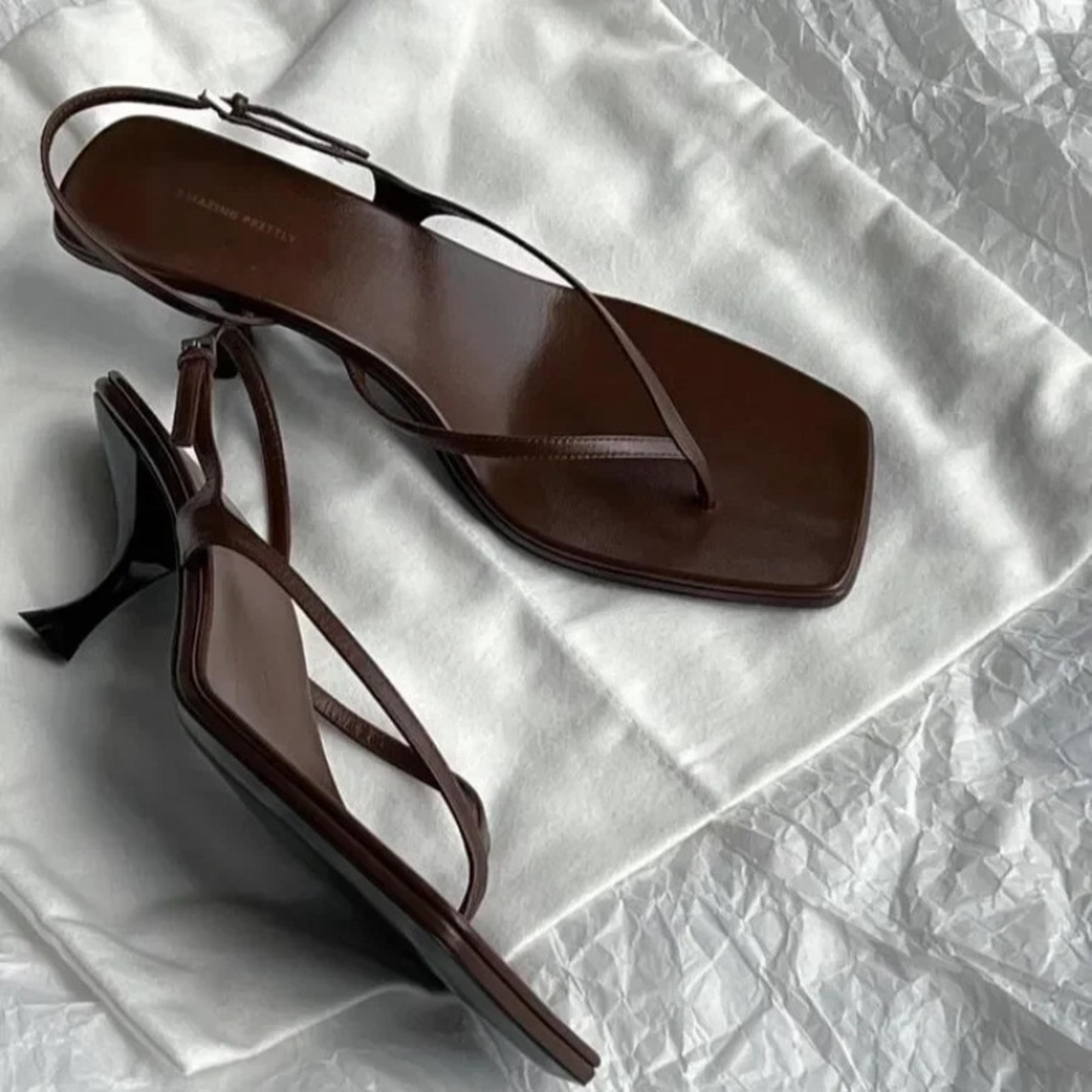 french style kitten heel sandals