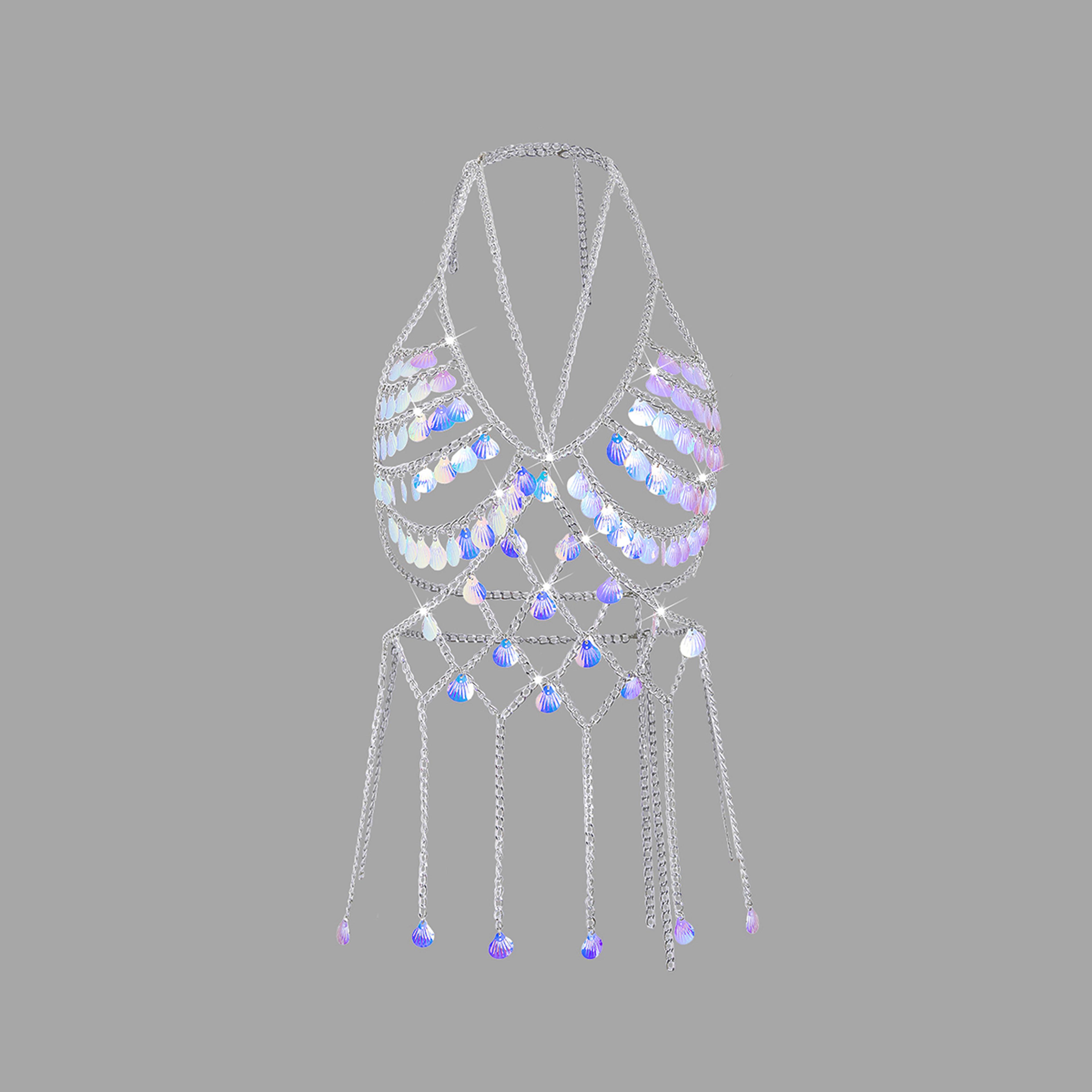 handmade shell bra chain body jewelry