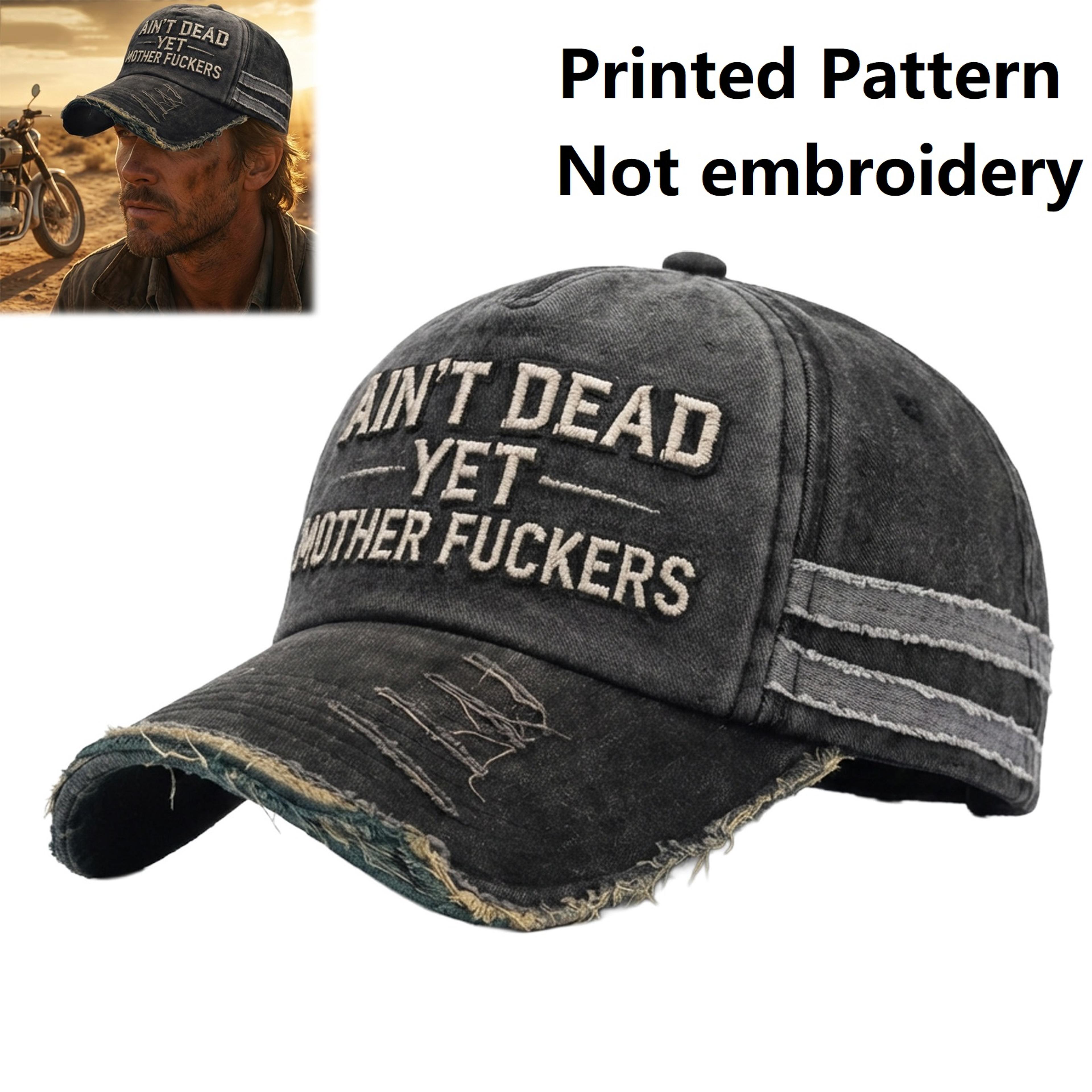 vintage printed baseball cap for outdoor sun protection