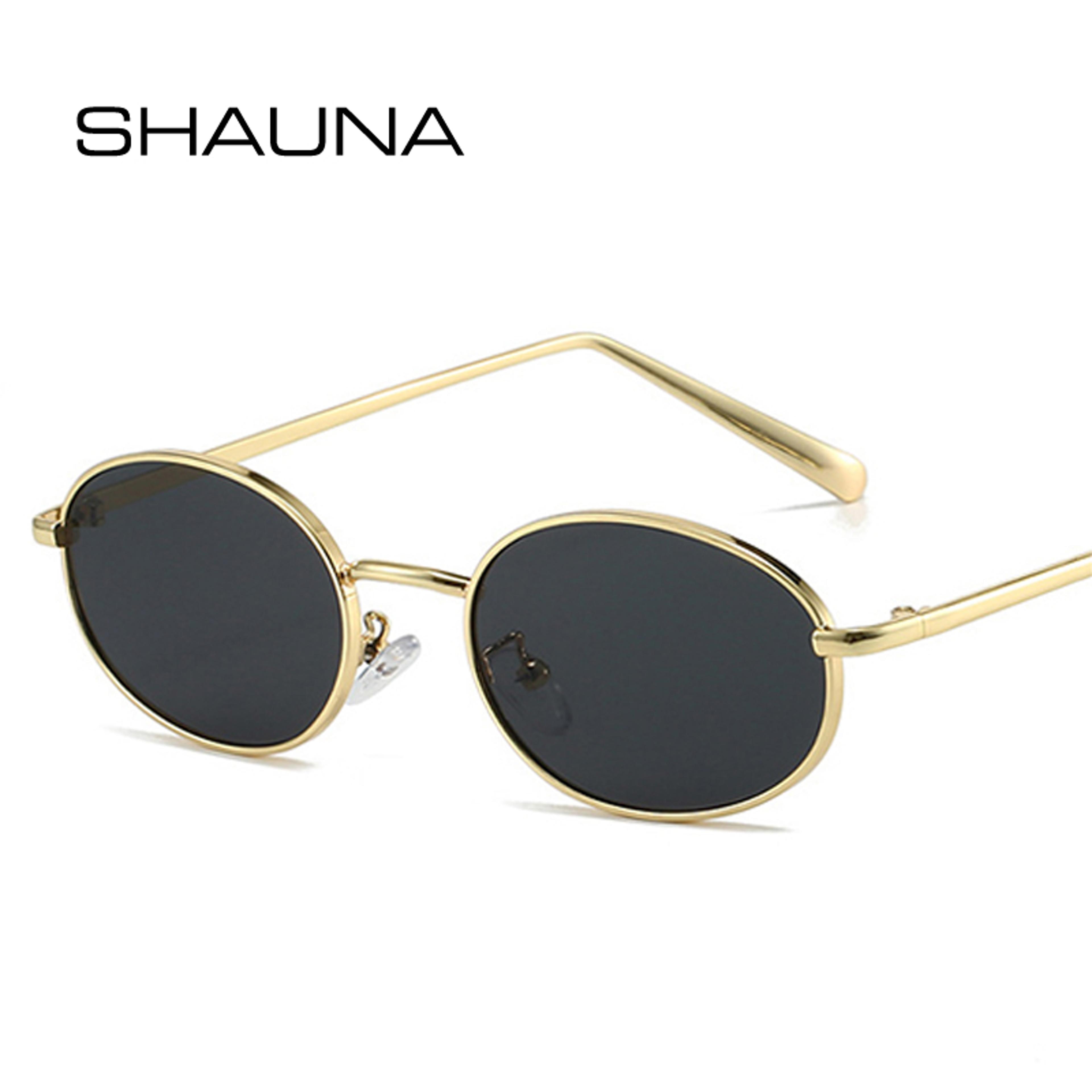 shauna vintage small oval sunglasses with metal frame for men and women