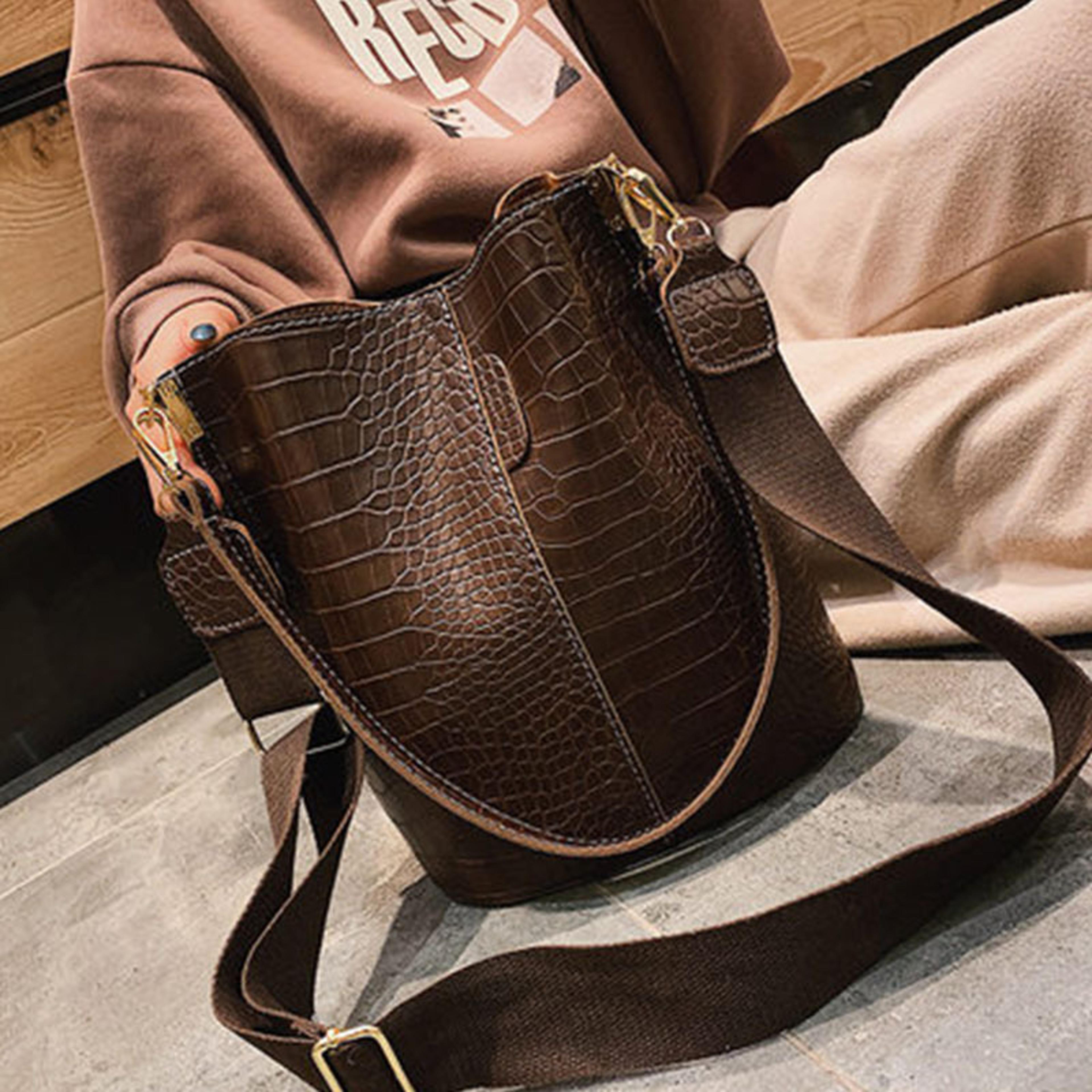 designer crocodile crossbody bag large capacity pu leather handbag
