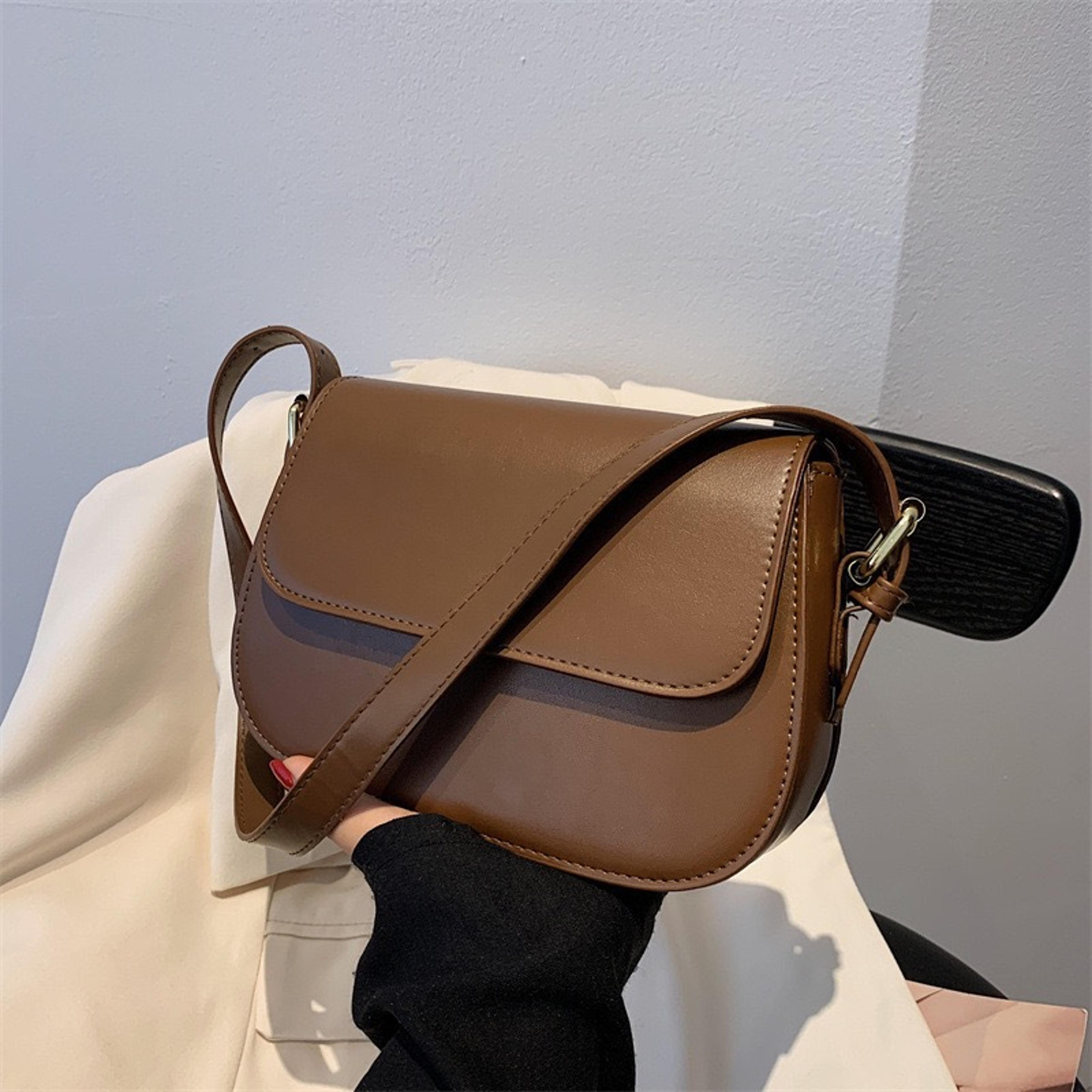 retro small saddle bag pu leather crossbody purse