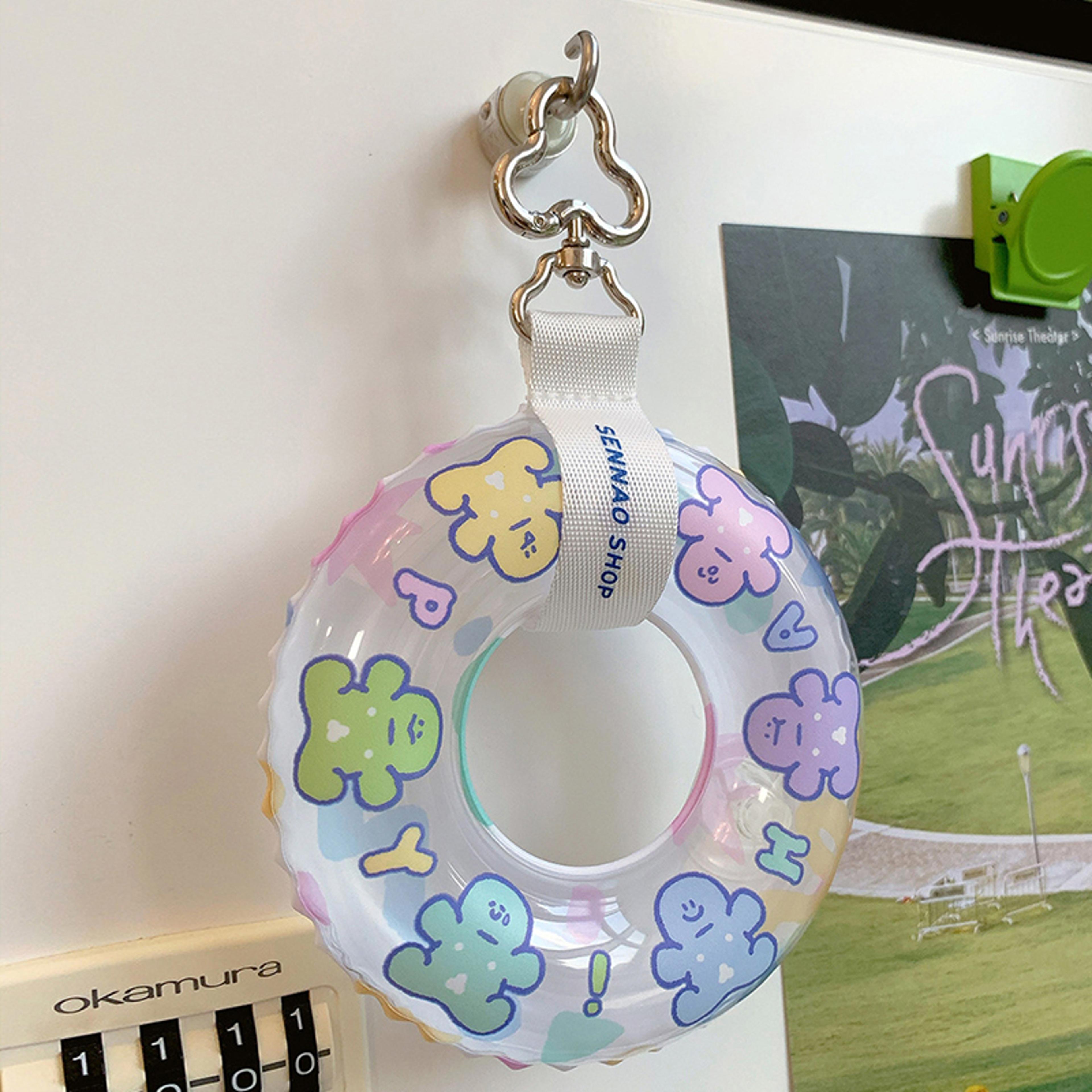 cute swimming ring keychain and backpack charm for couples and bag decoration