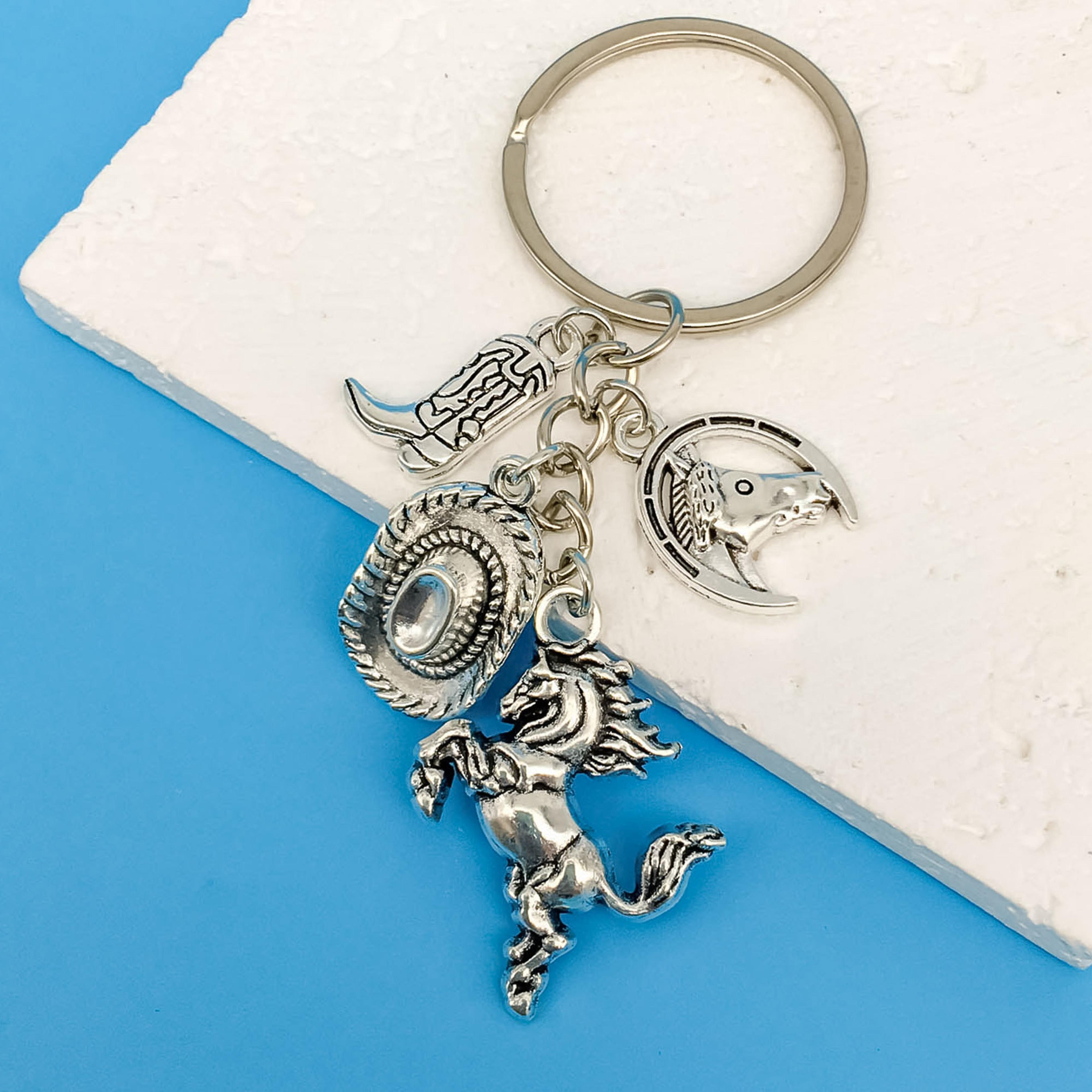 western cowboy hat and horse keychain