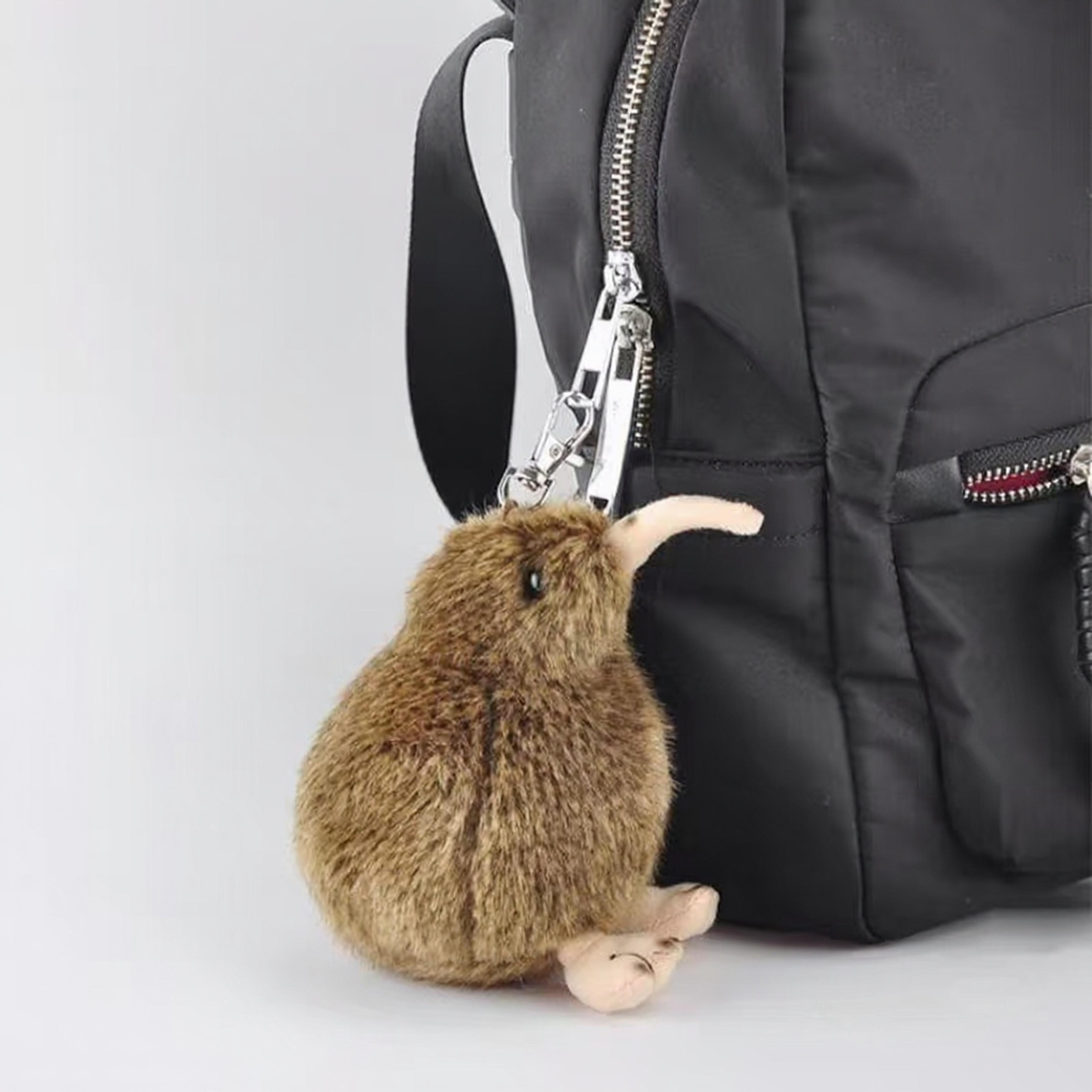 fluffy kiwi bird plush plush keychain and bag charm