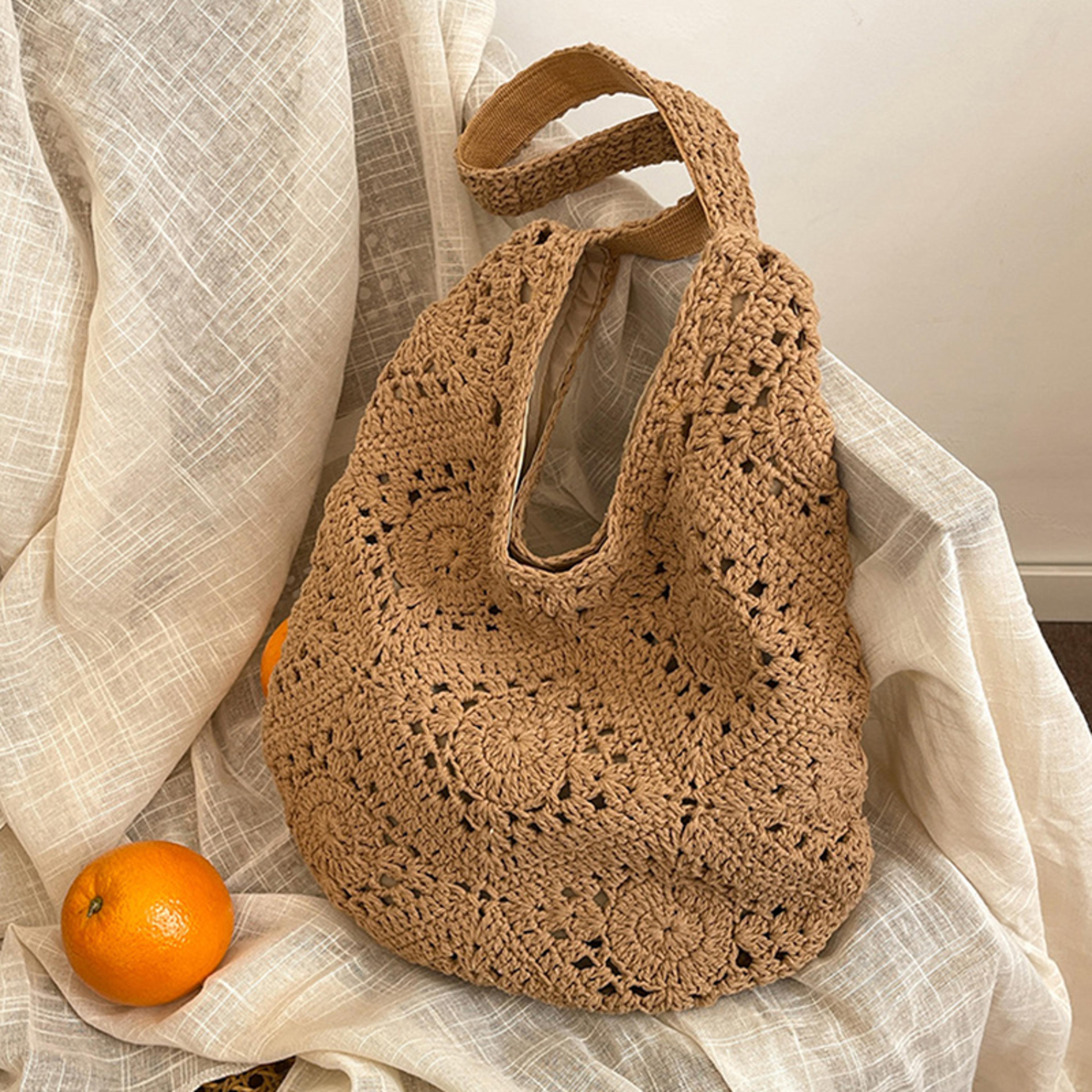french woven straw tote bag for women