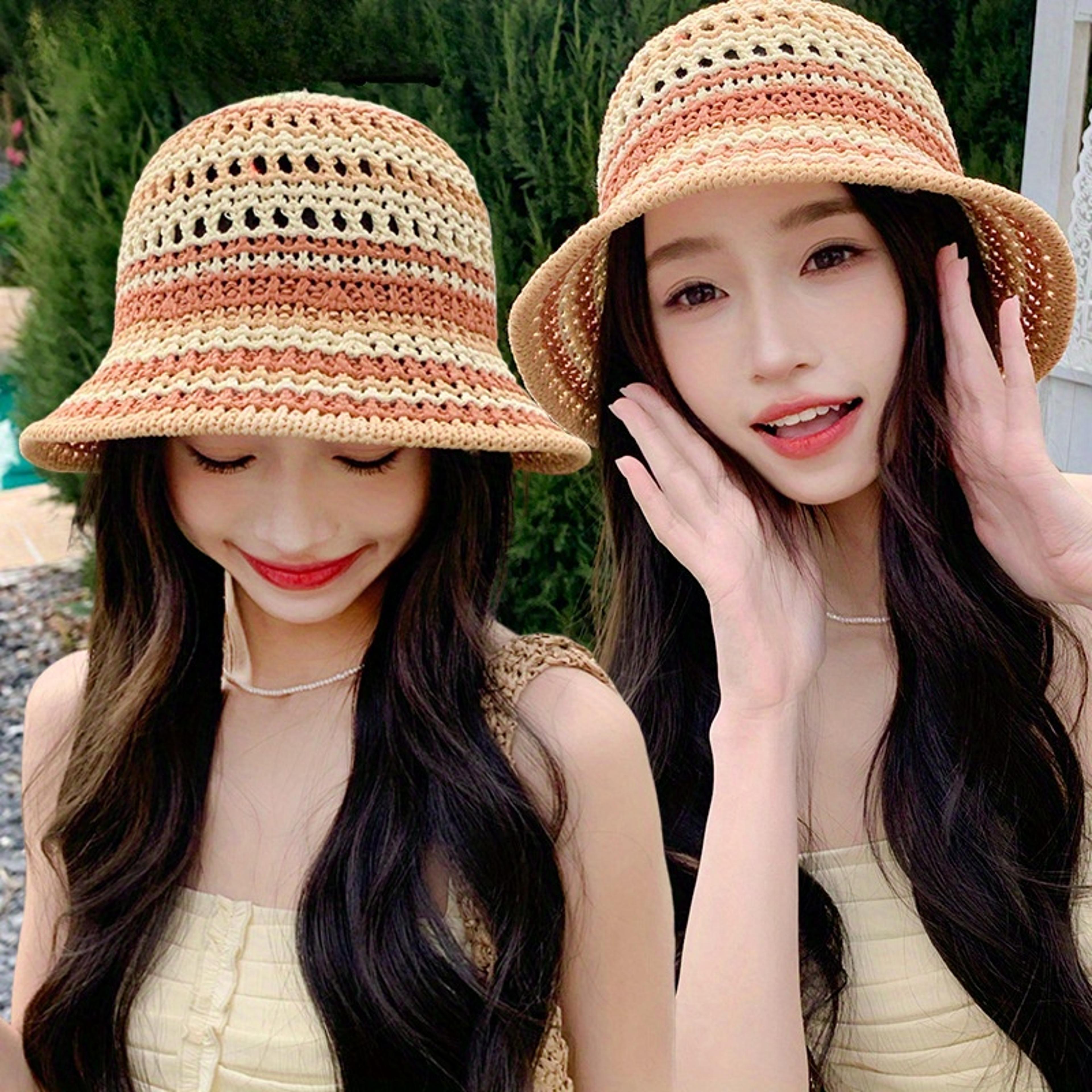 bohemian knit sun hat