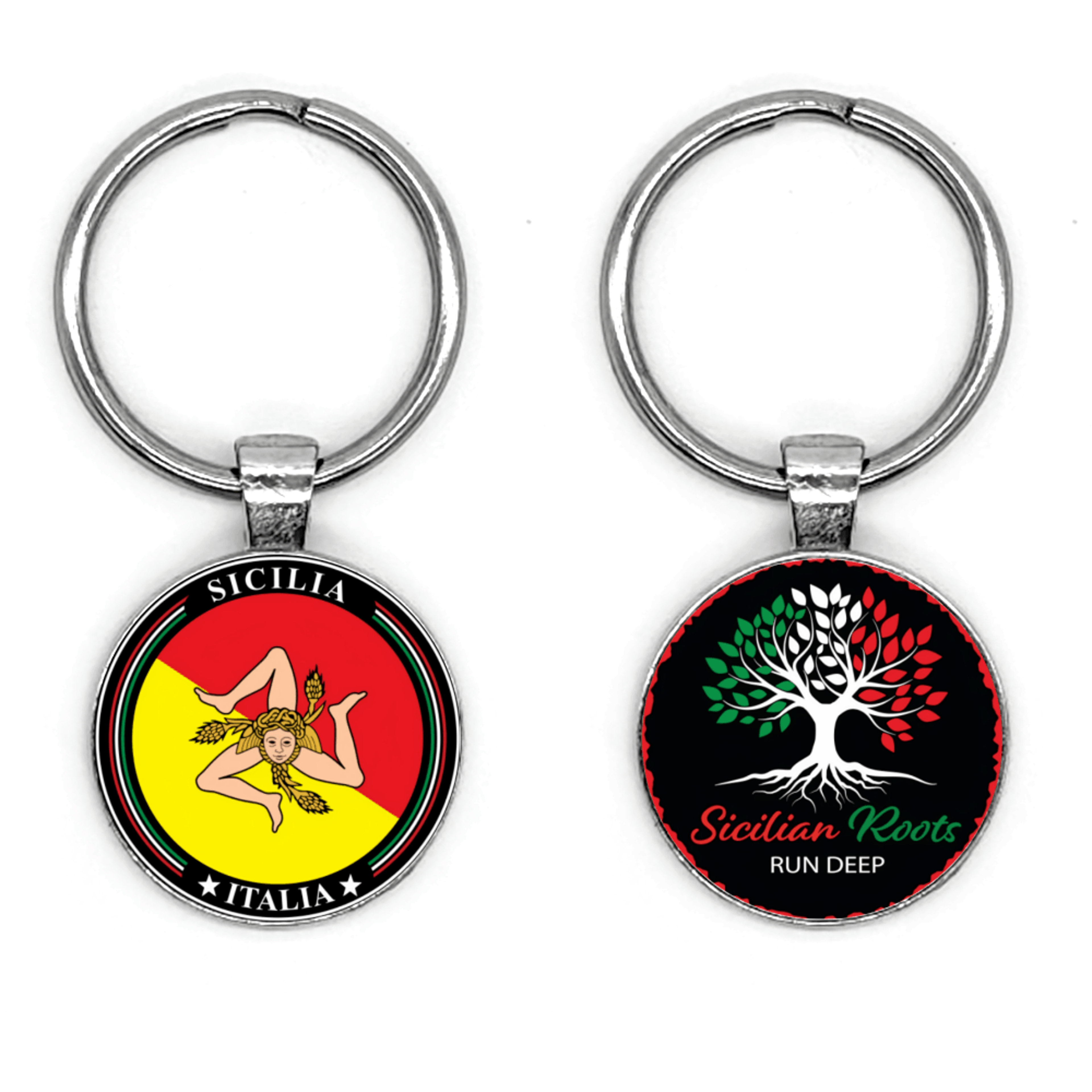 sicilia triskele tree of life keychain
