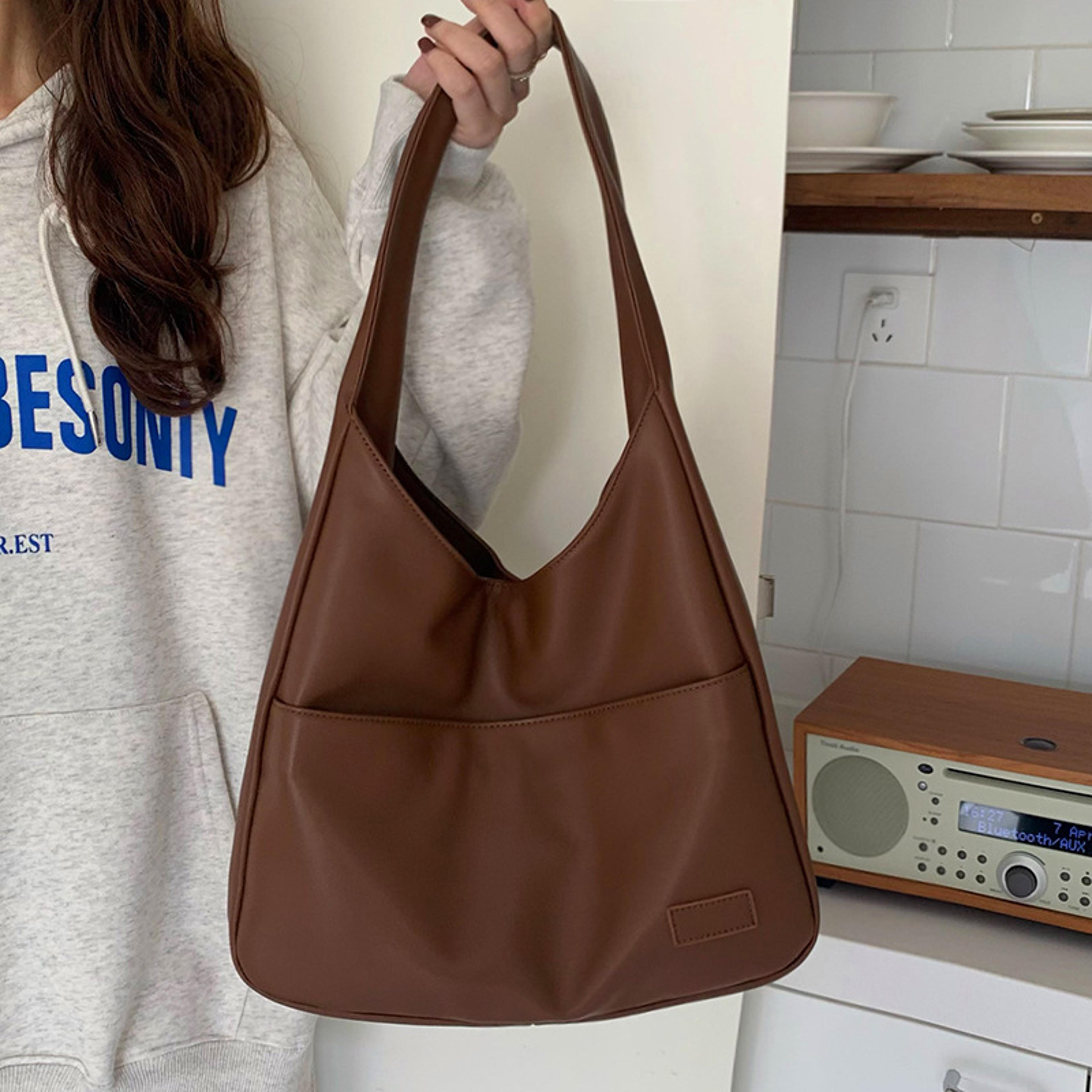 large capacity women shoulder bag & casual commuting leather tote handbag