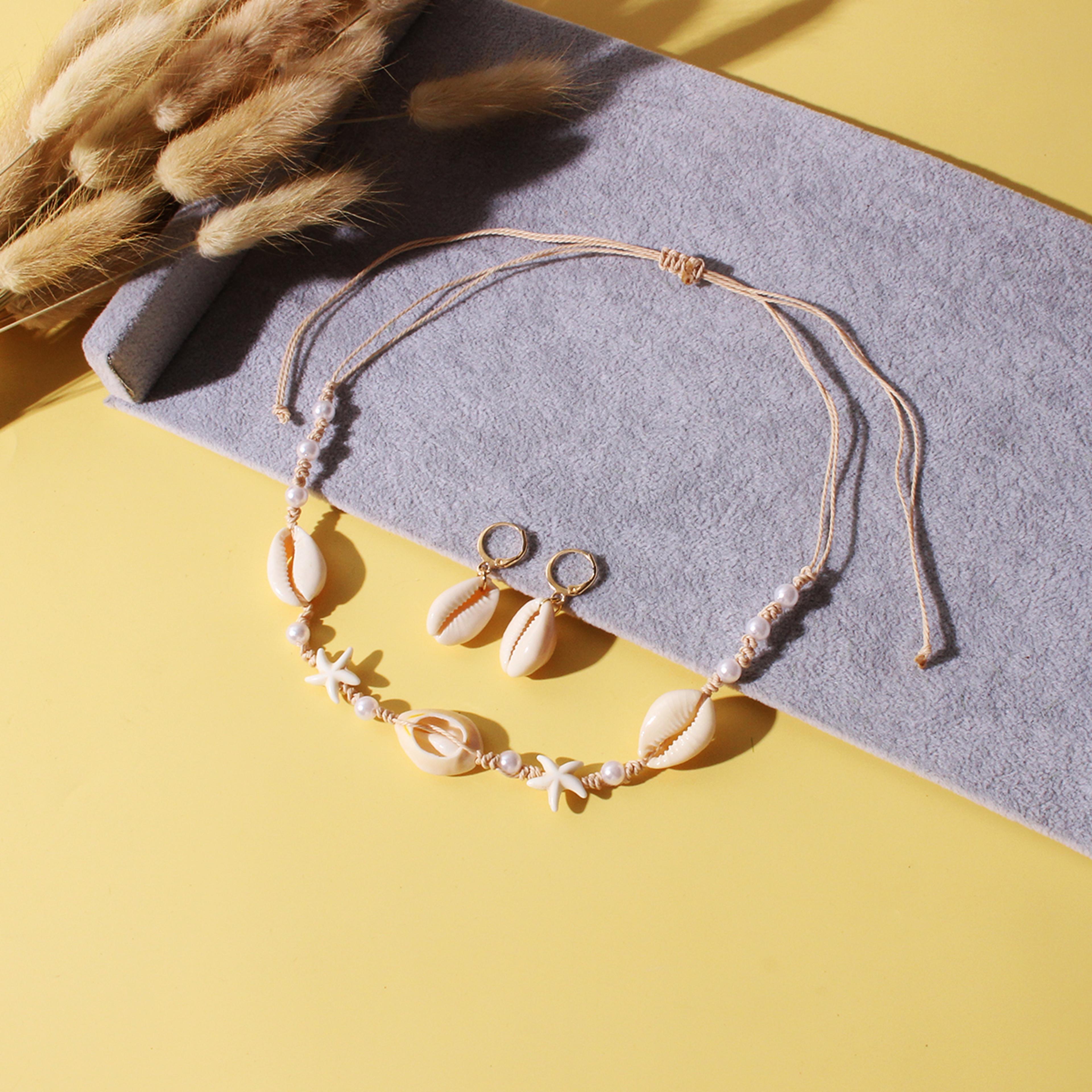ocean breeze pearl and shell jewelry set