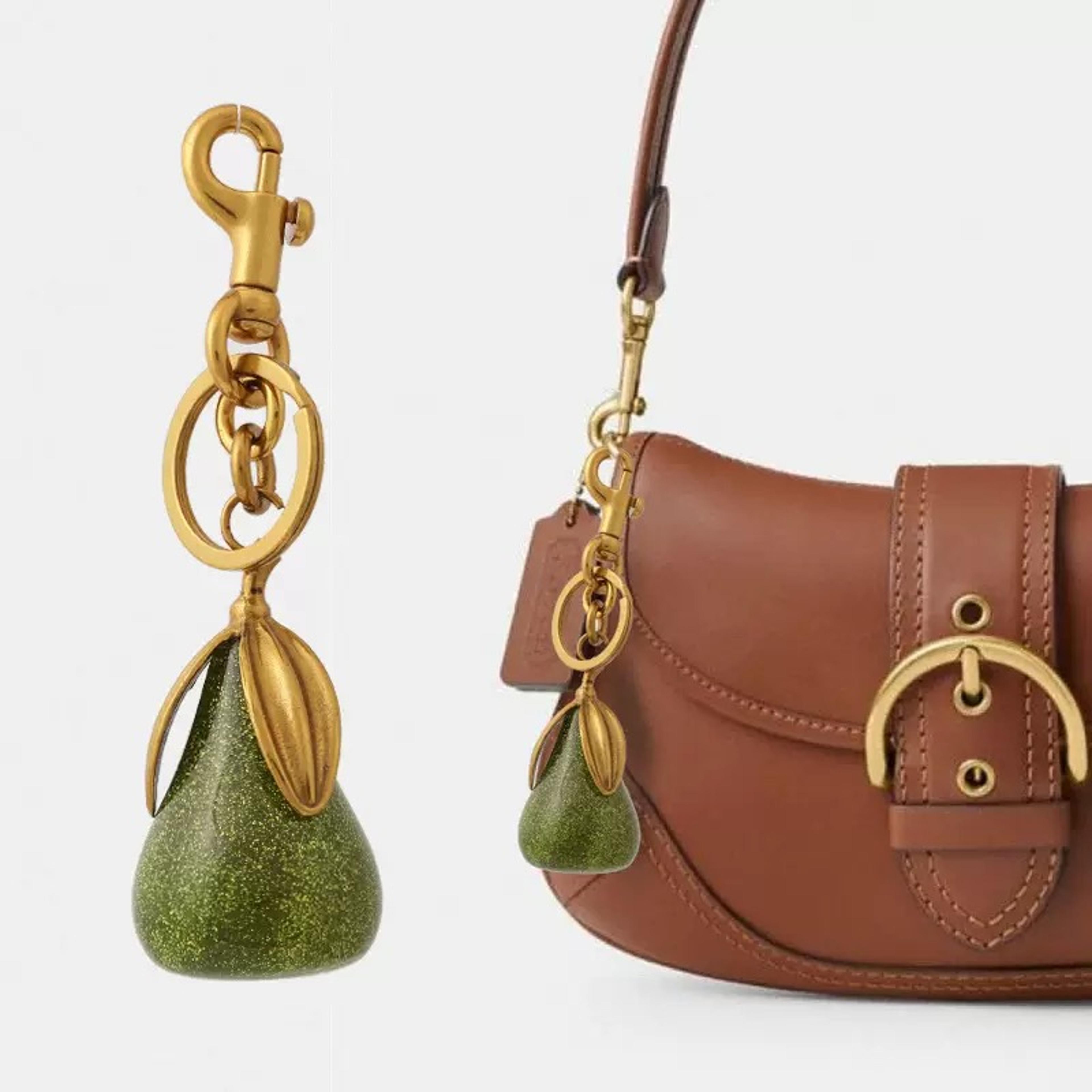 crystal pear bag charm for luxury handbags