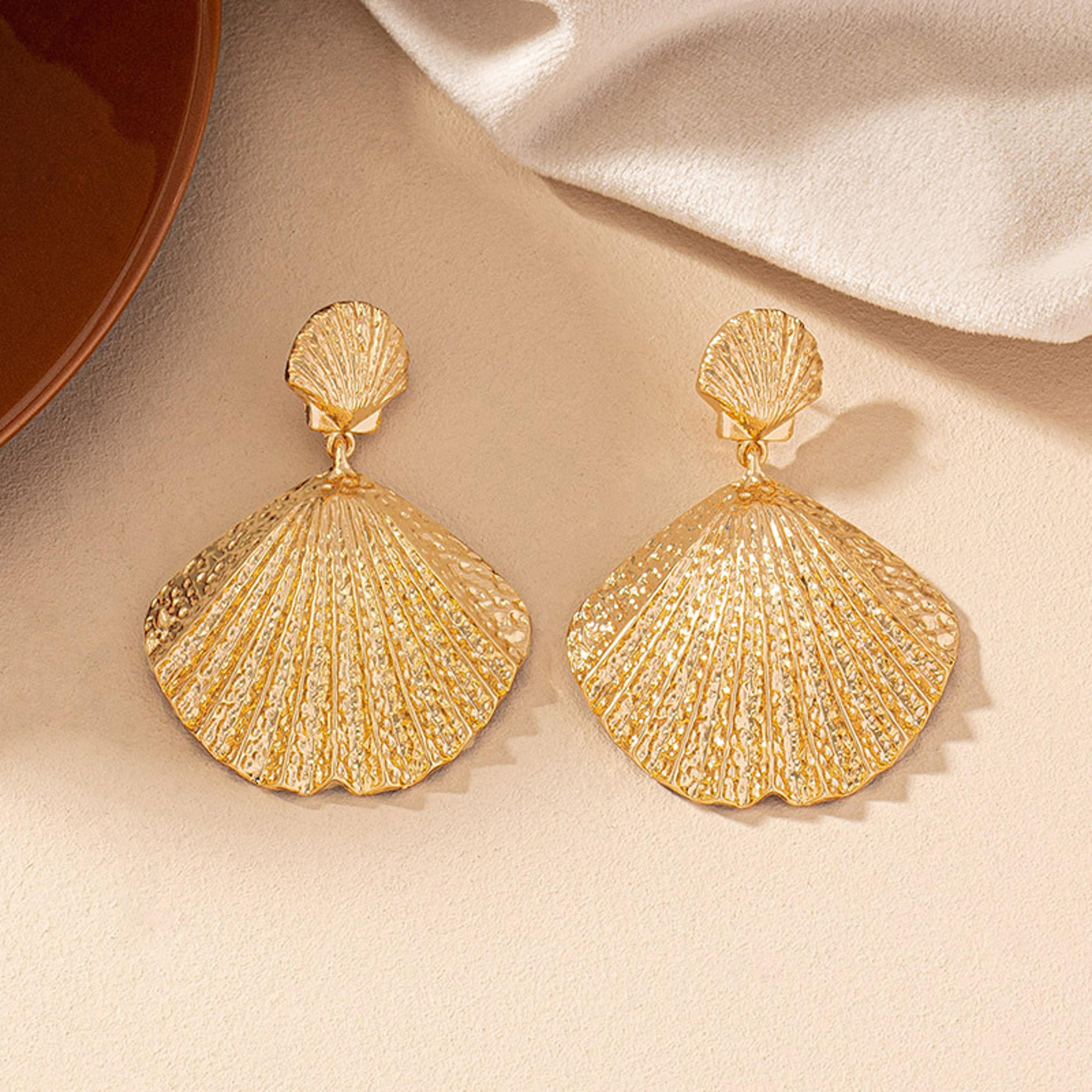 vintage shell drop earrings for women