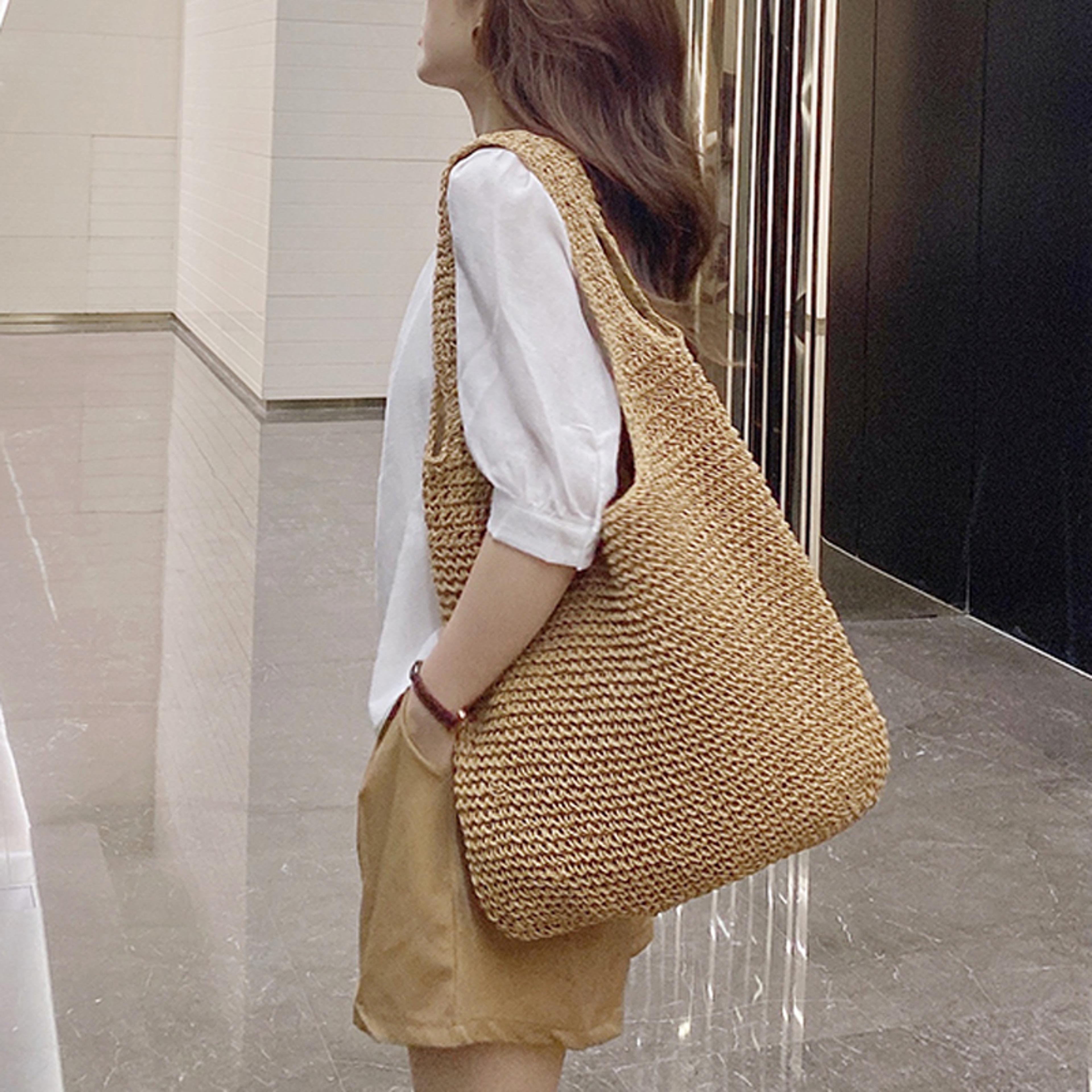 handmade wicker woven tote bag for women