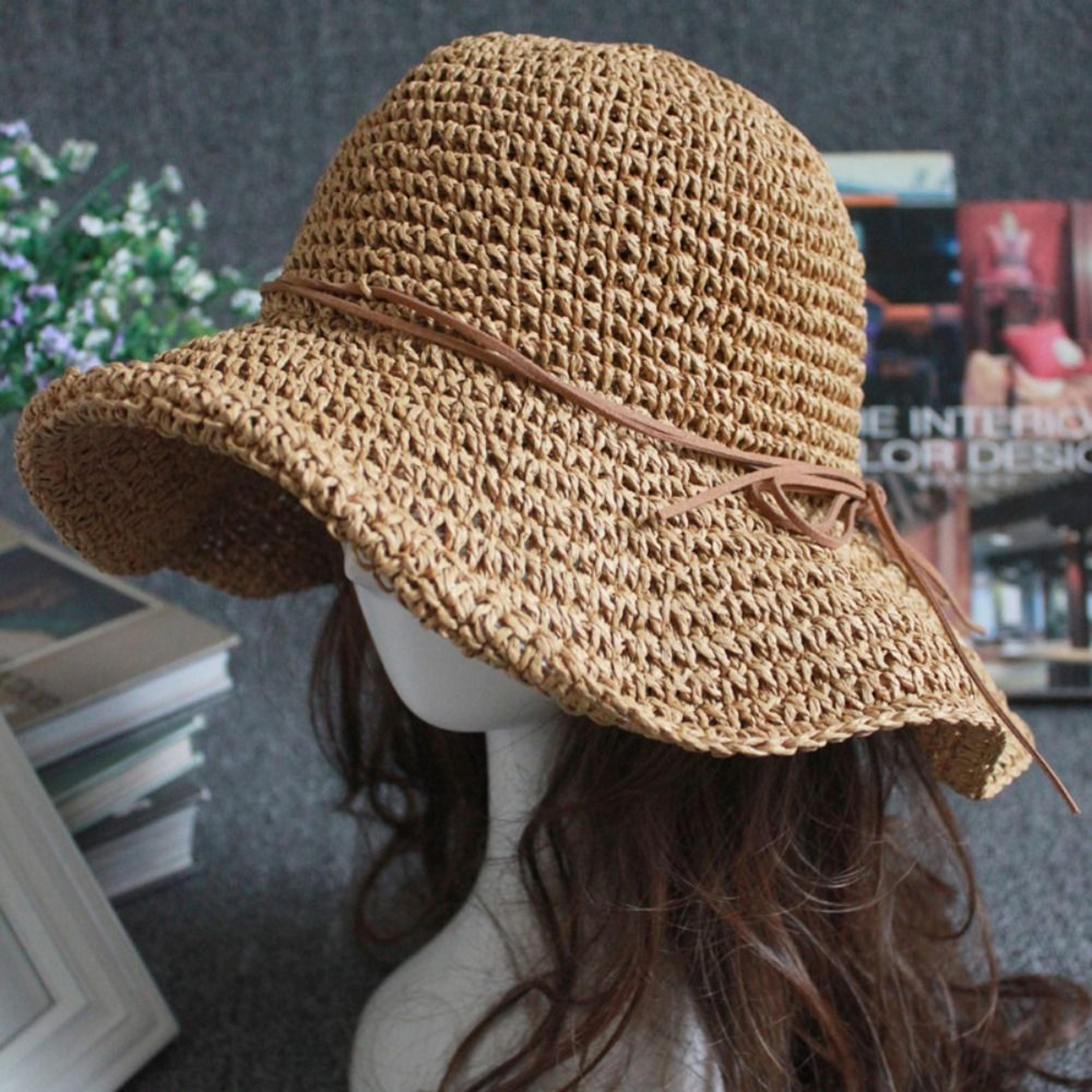 french bow wide brim straw hat