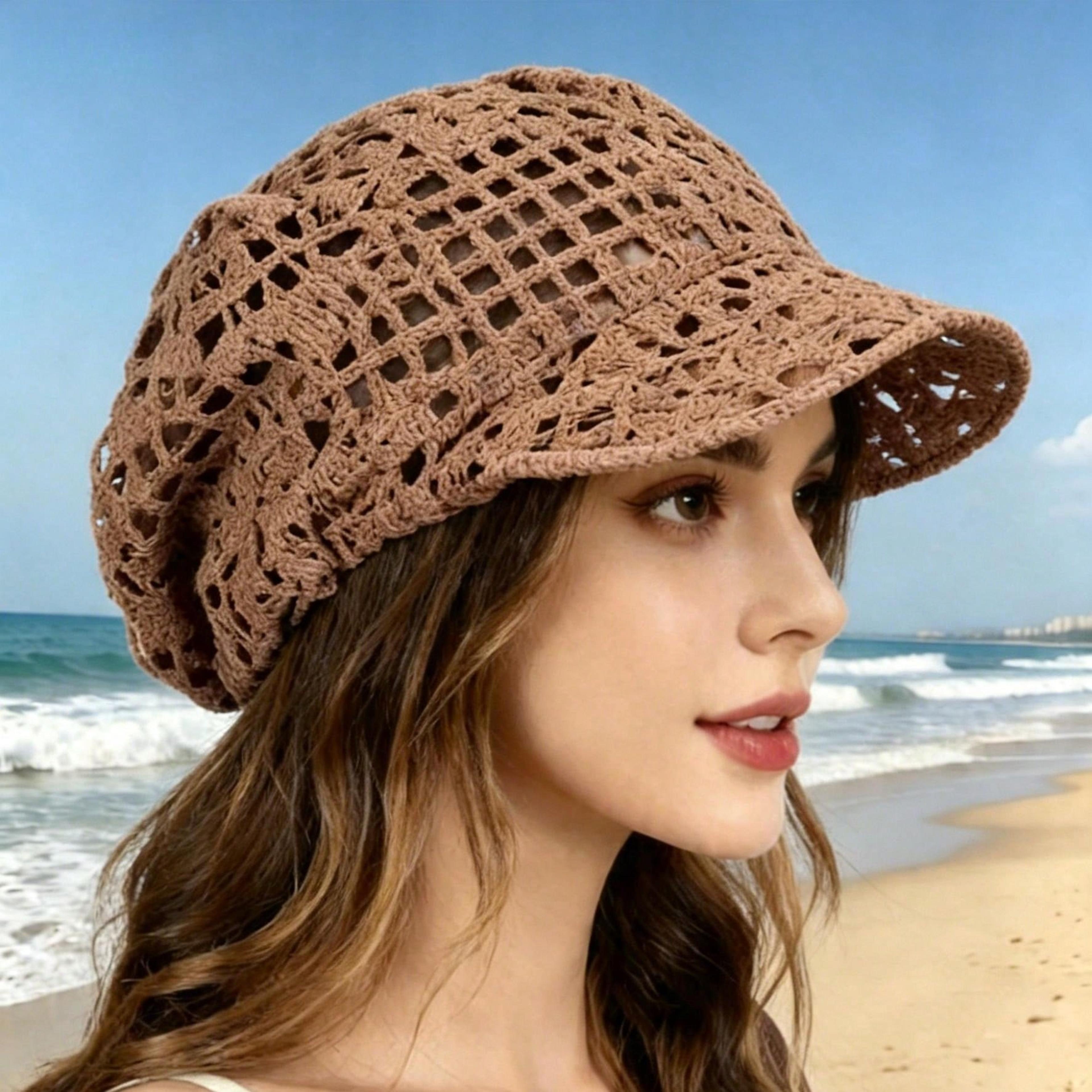 summer crochet mesh fisherman hat sun protection cap with ultra breathable openwork design
